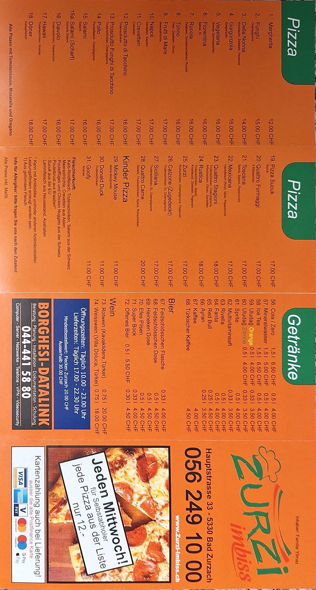 Menu di Zurzi Kebap GmbH 