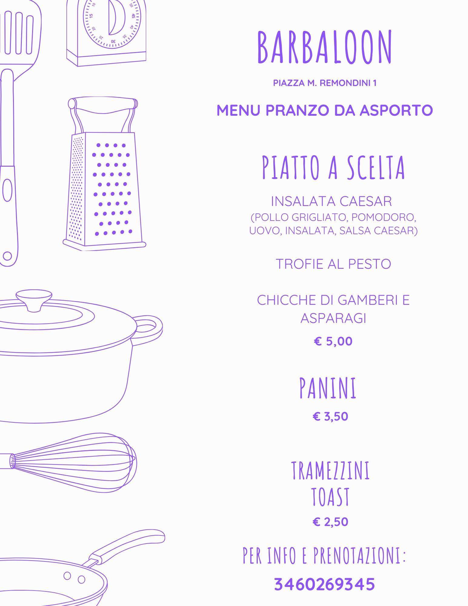Menu di barbaloon 