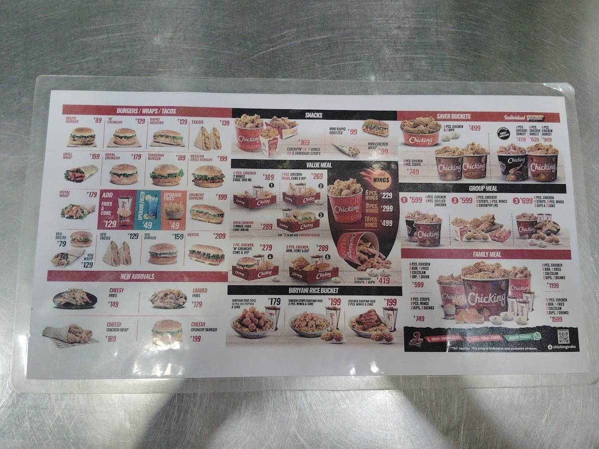chicking ottapalam menu