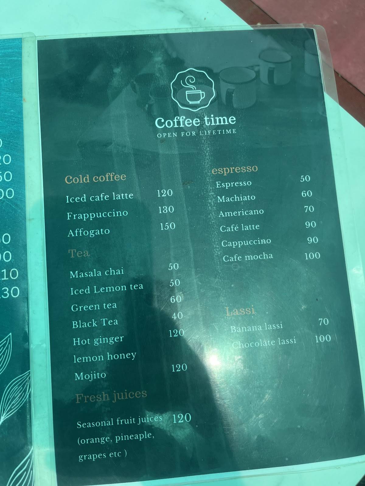 coffee time menu