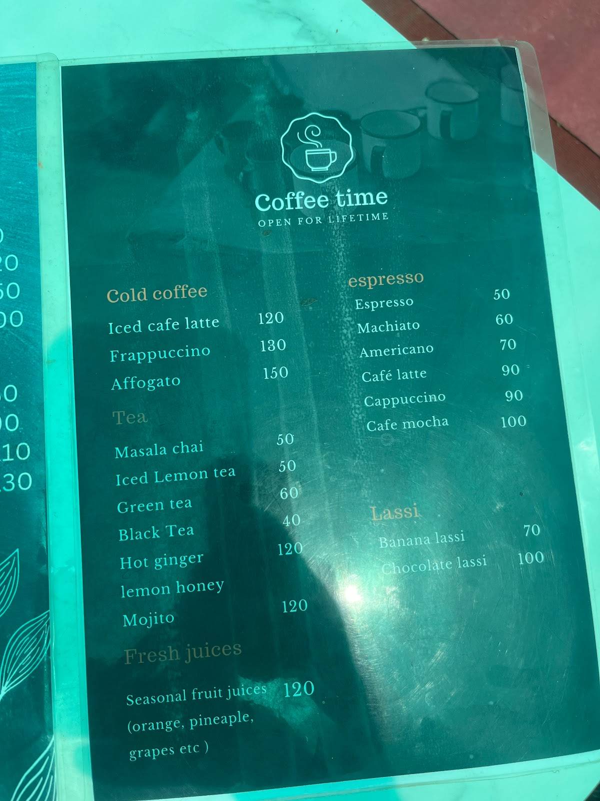 coffee time menu