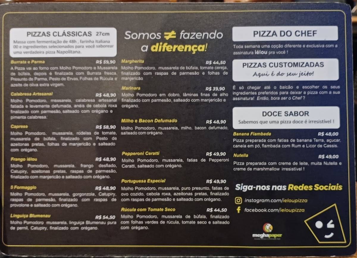 Iélou Pizza cardápio