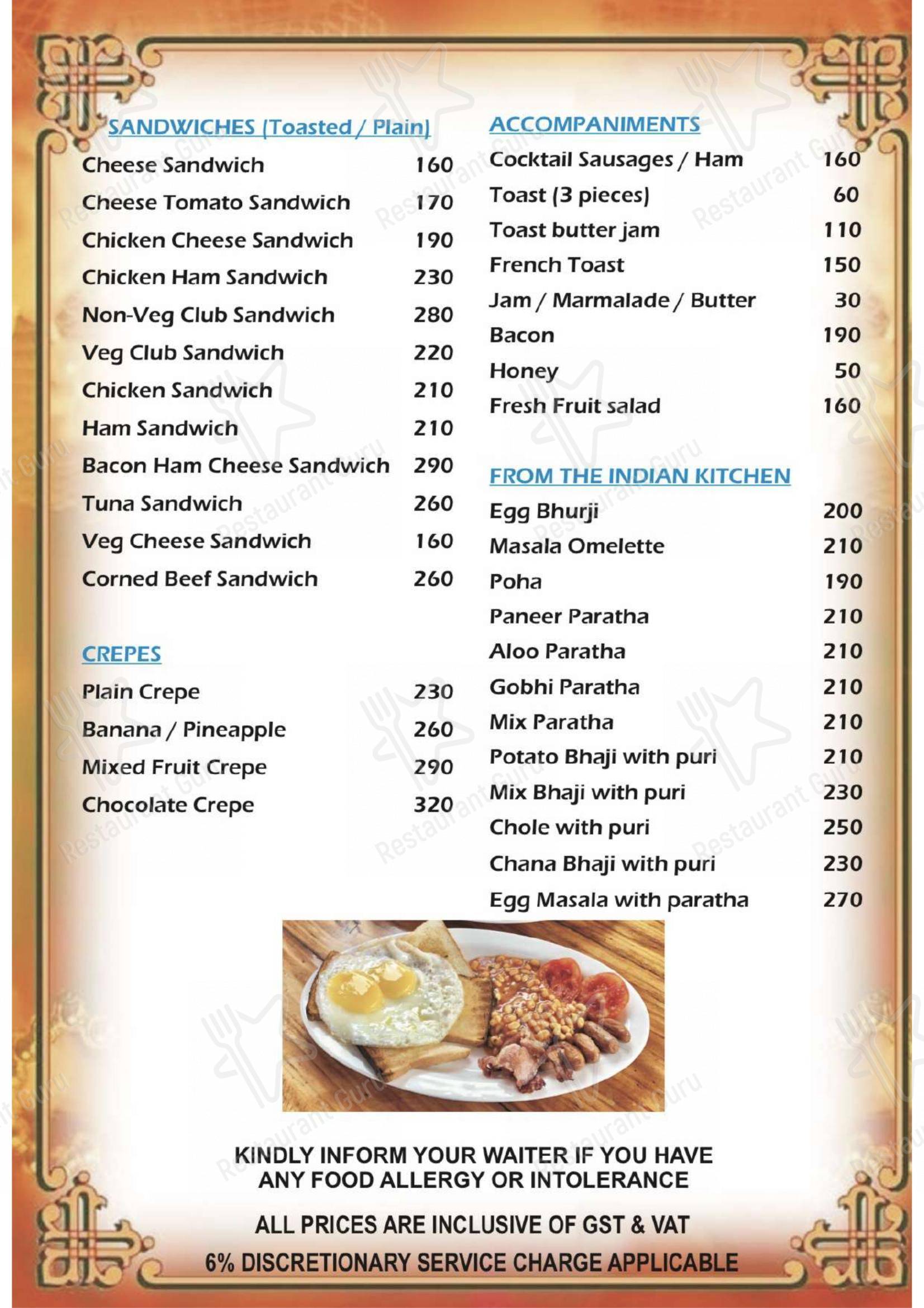 Menu for ANGAARA– Bbq Grill & SPORTSBAR in Candolim
