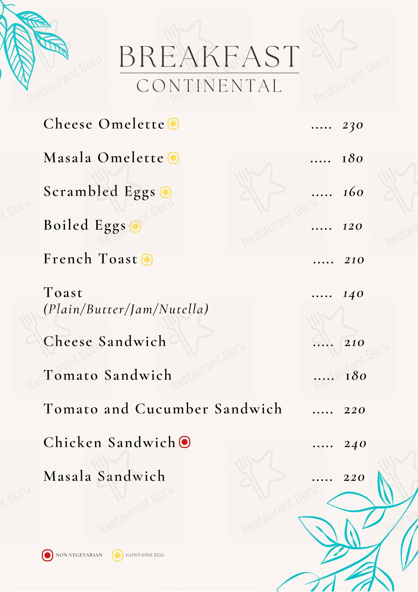 Menu for Ambar Fine Dine Restaurant in Alwar