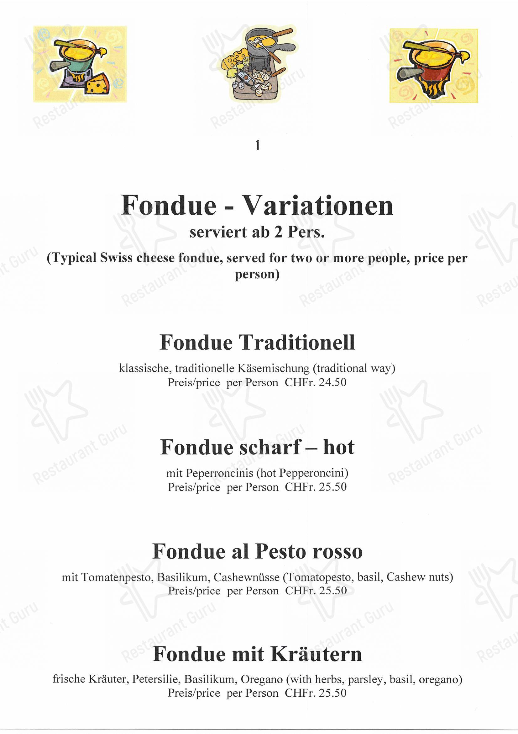 Menu di Arlequin - Menu