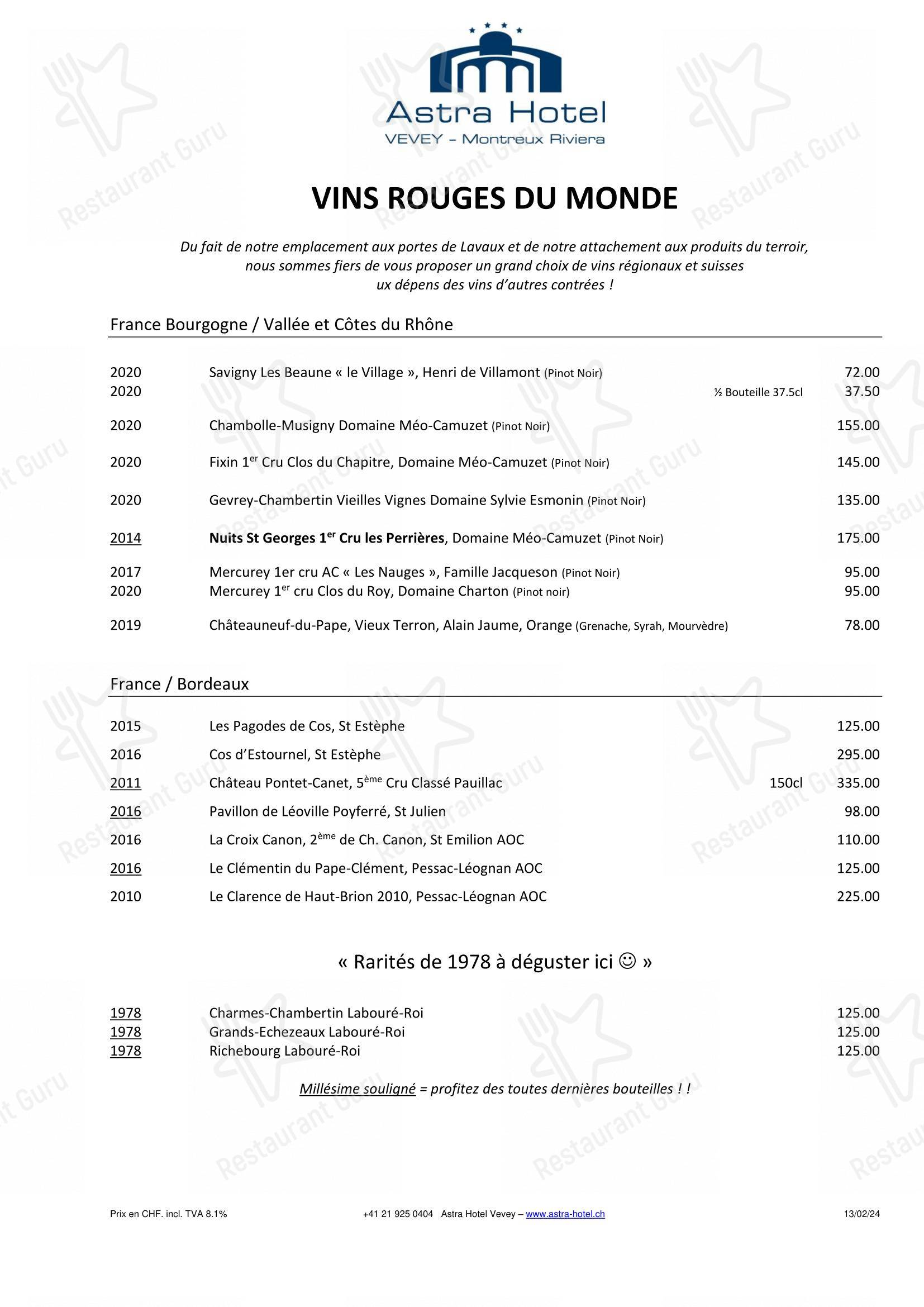 Крафт меню per Brasserie La Coupole 1912 - Restaurant Resto Bar in Vevey