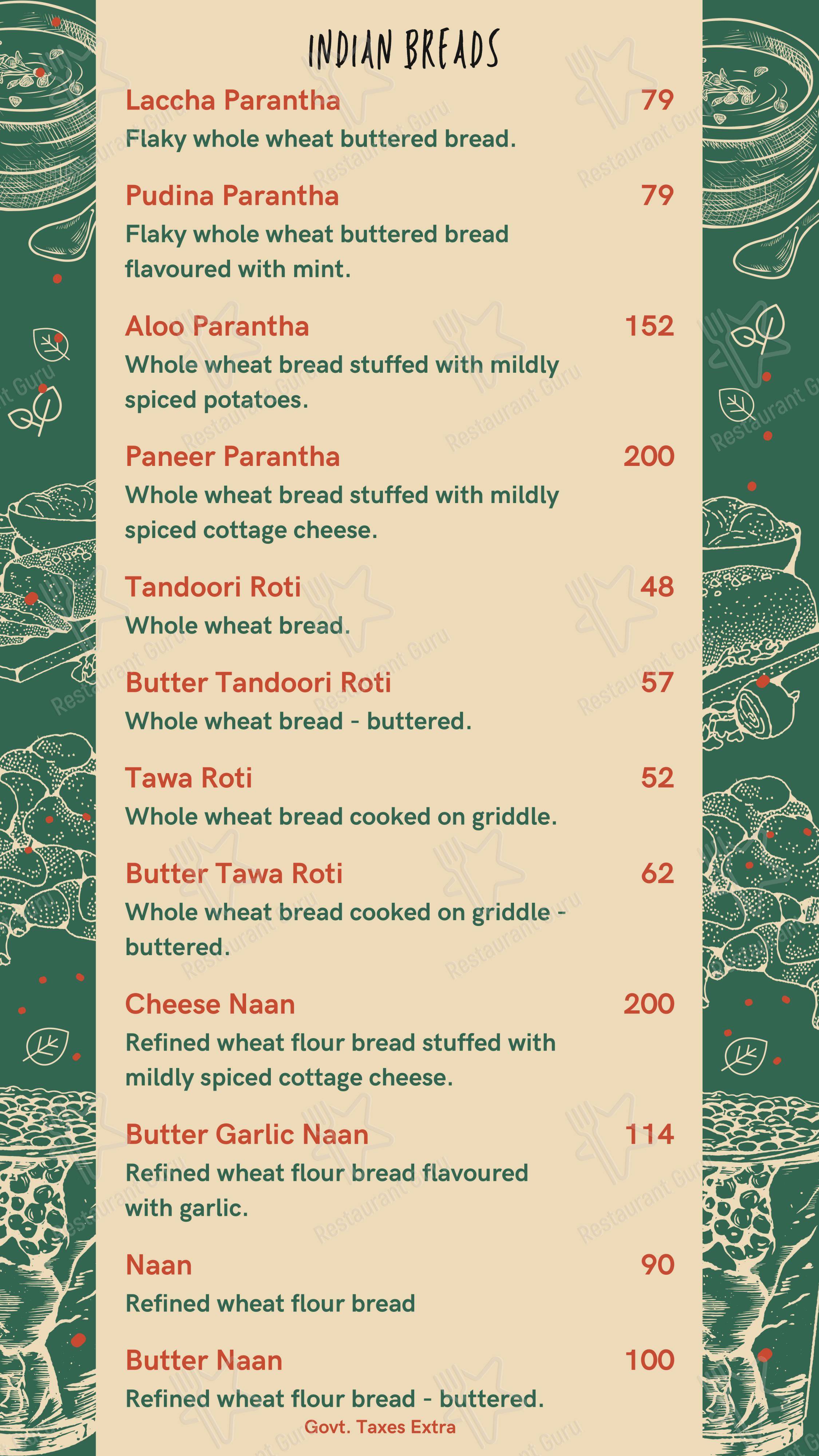 Menu for Cafe Vagabond in New Delhi