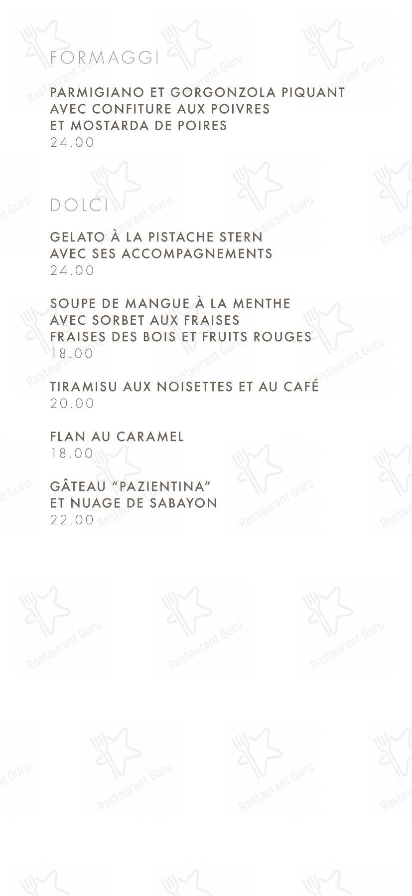 Menu pour Caffè Stern - Основное меню