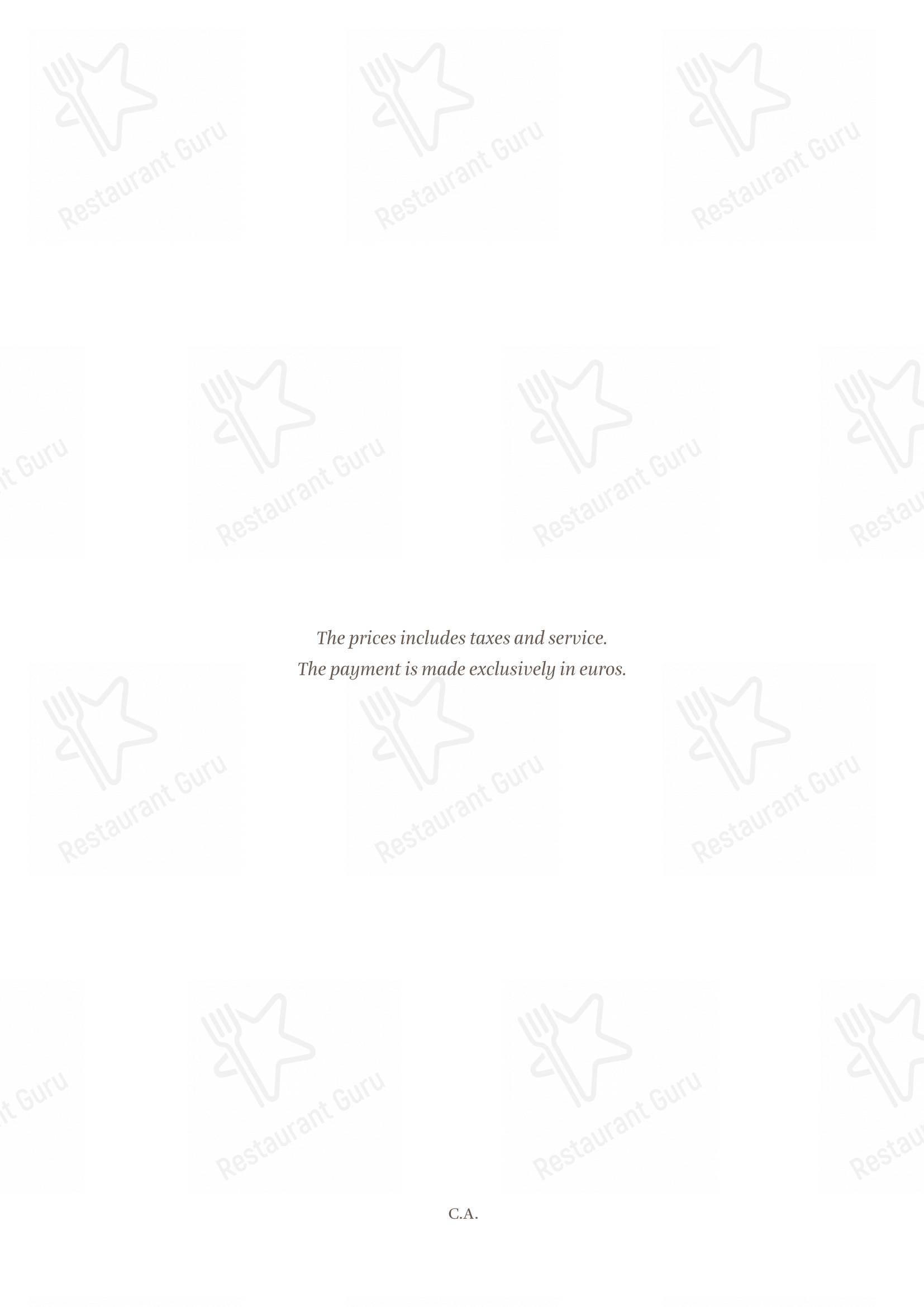 Menu per Cap Aureo Signature Restaurant in Rovigno