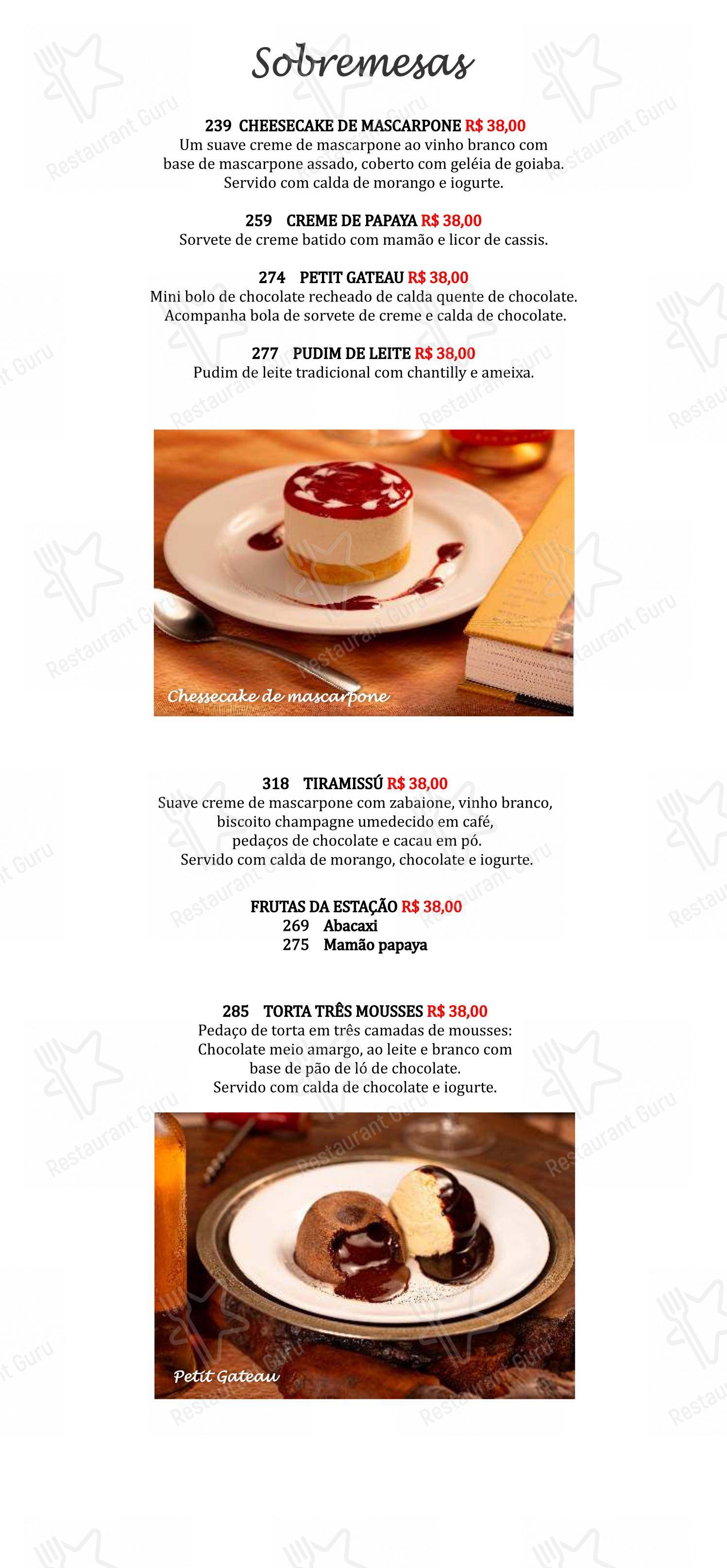 Famiglia Mancini Trattoria em São Paulo - Menu bar