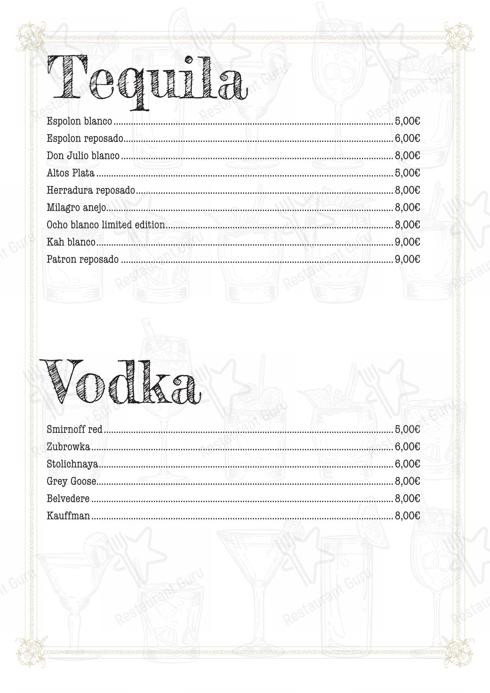 Основное меню per Fauno 3.0 aperitivo cocktail bar in Roma