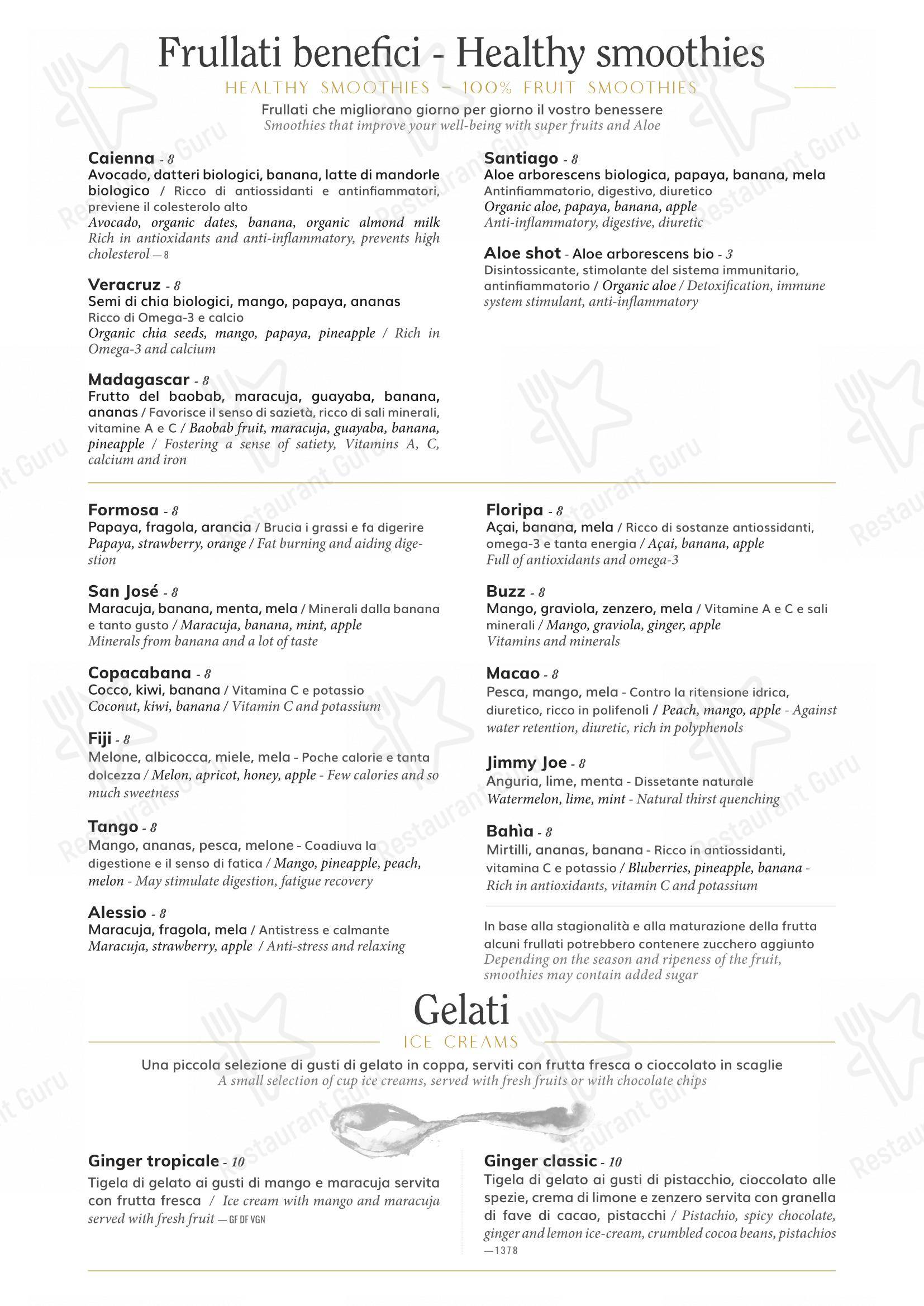 Menu di Ginger - Spagna - Takeaway Menu