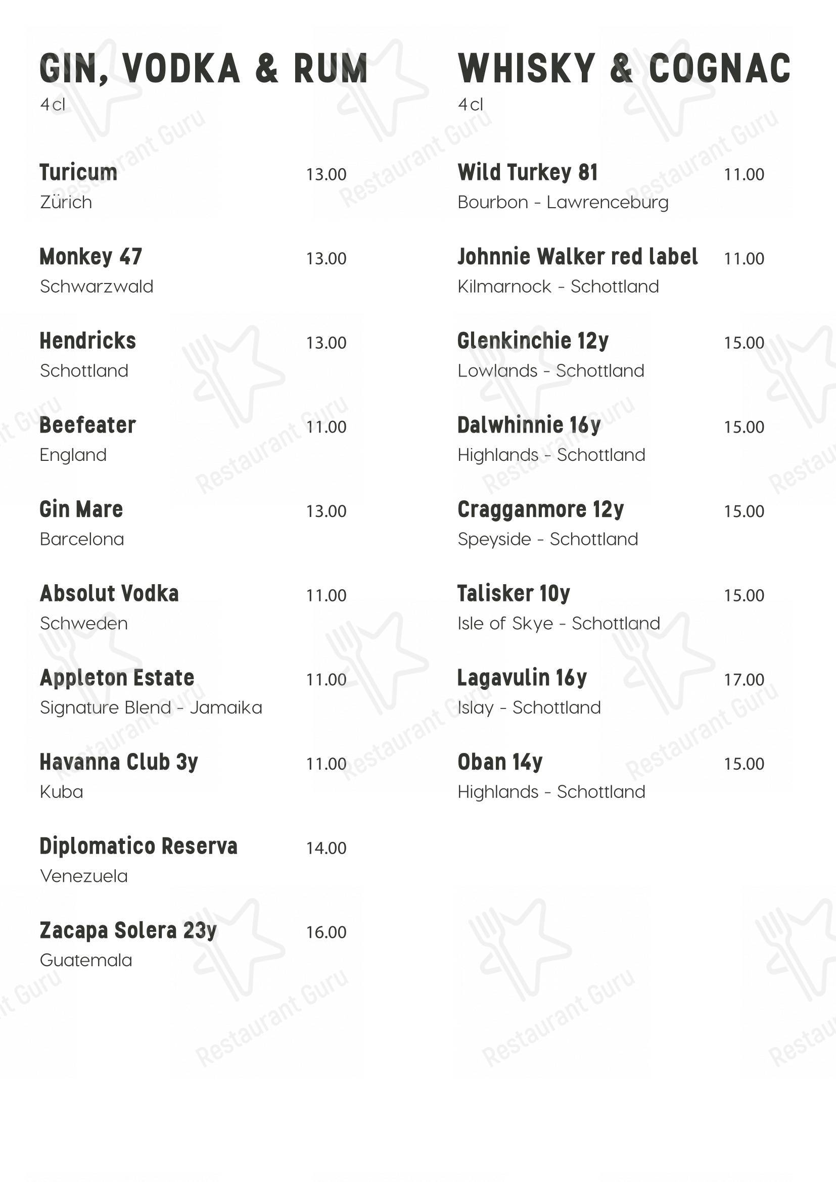 Коктейльная карта per Grand Café Lochergut in Zurigo
