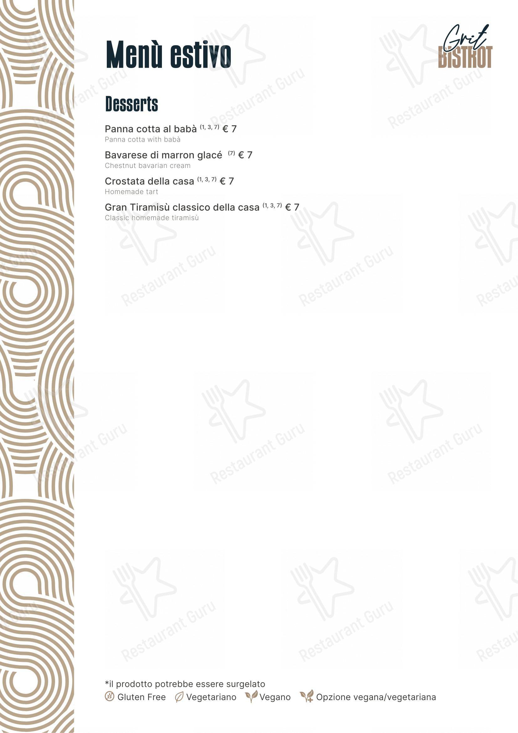 Menu per Grit Ristorante & Bistrot in Busalla