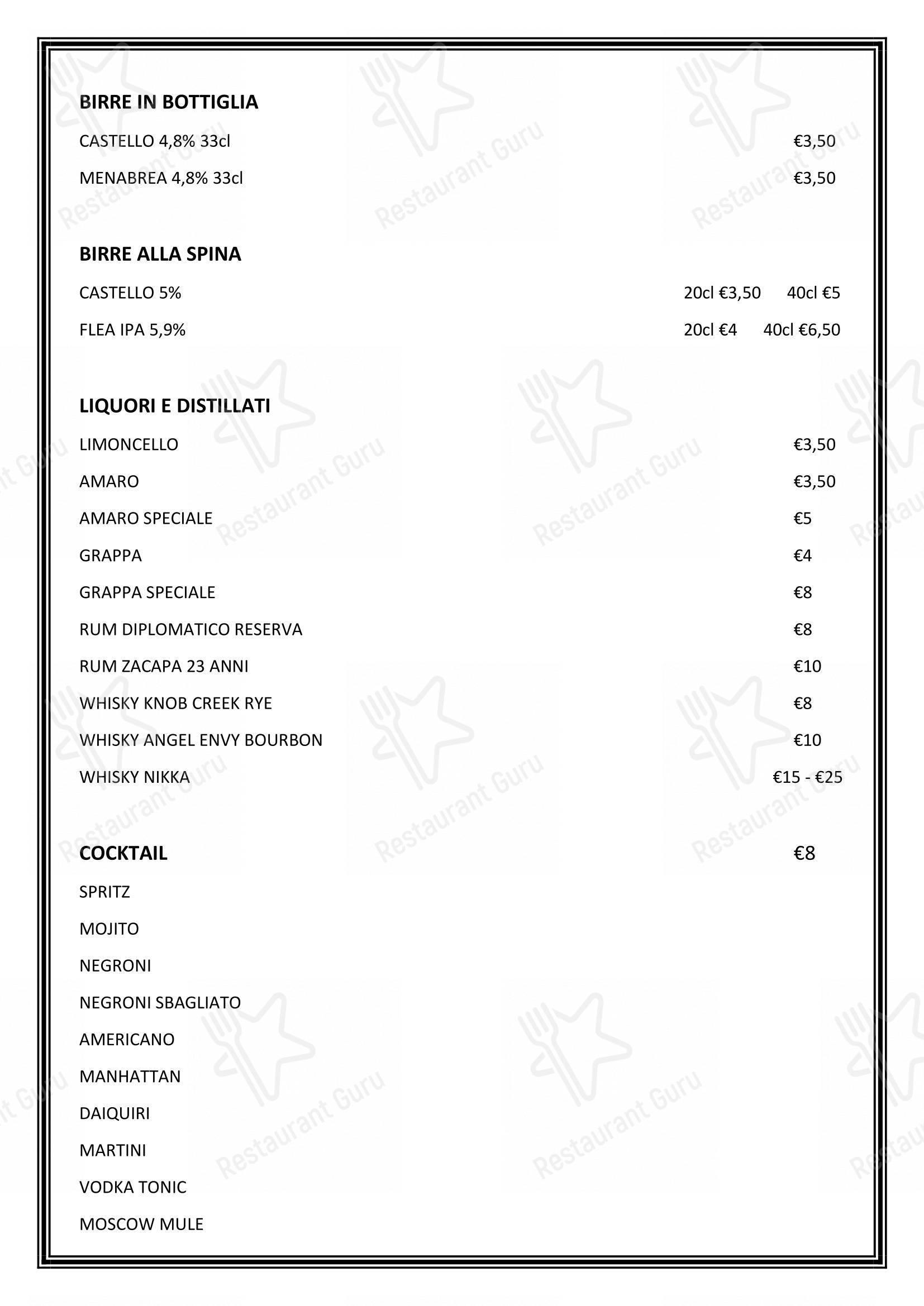Menu bar per Il Segreto - Italian restaurant near the Vatican ristorante
