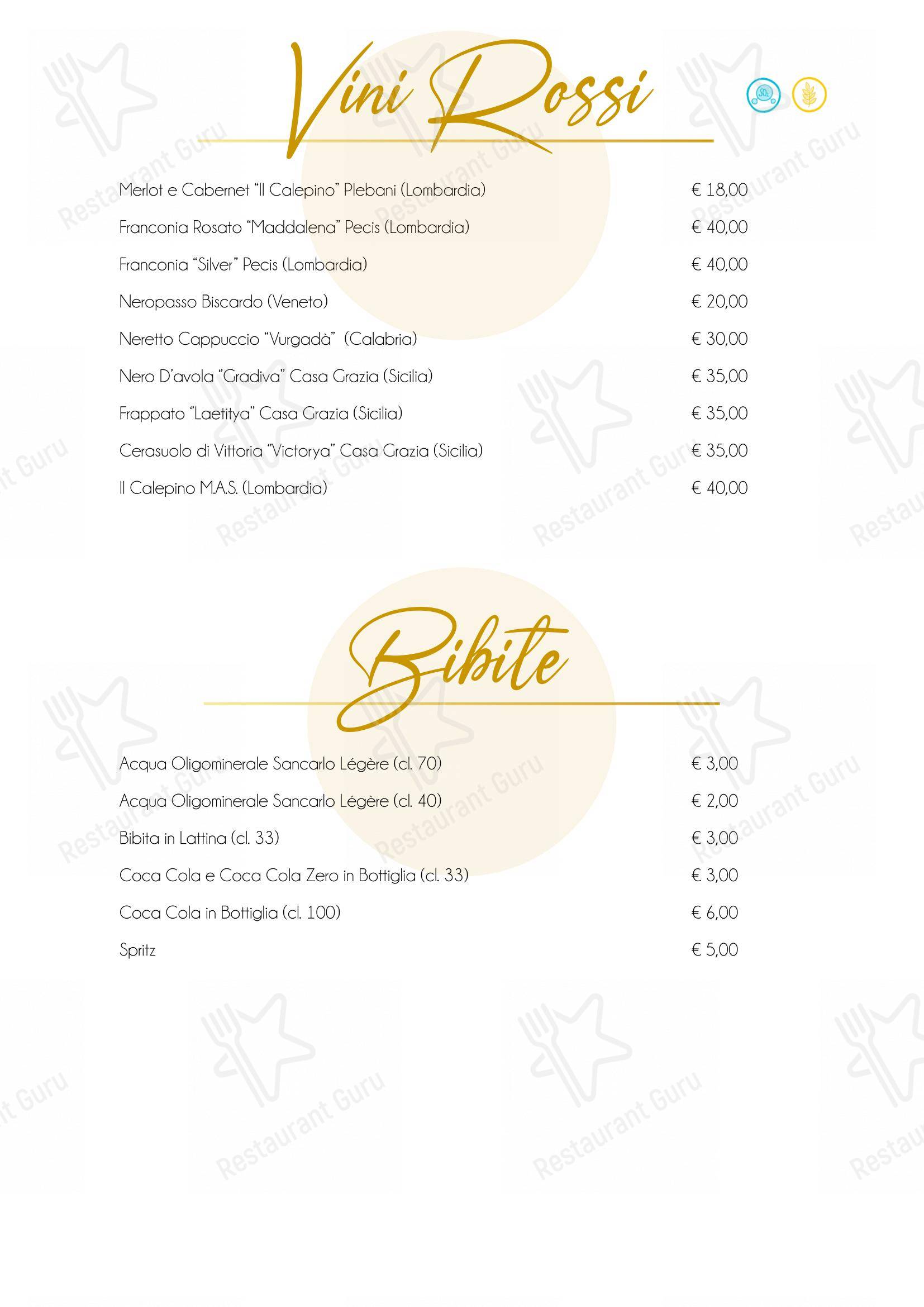 Menu per Al Posto Giusto - da Valentina e Salvatore in Castelli Calepio