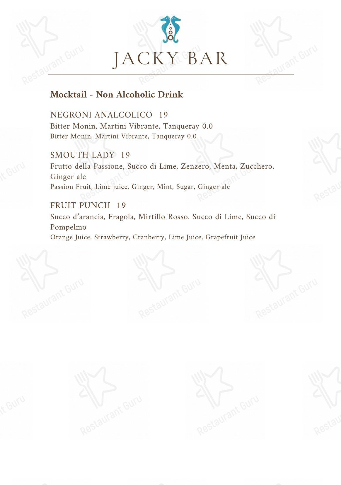 Menu di Jacky Bar - Menu