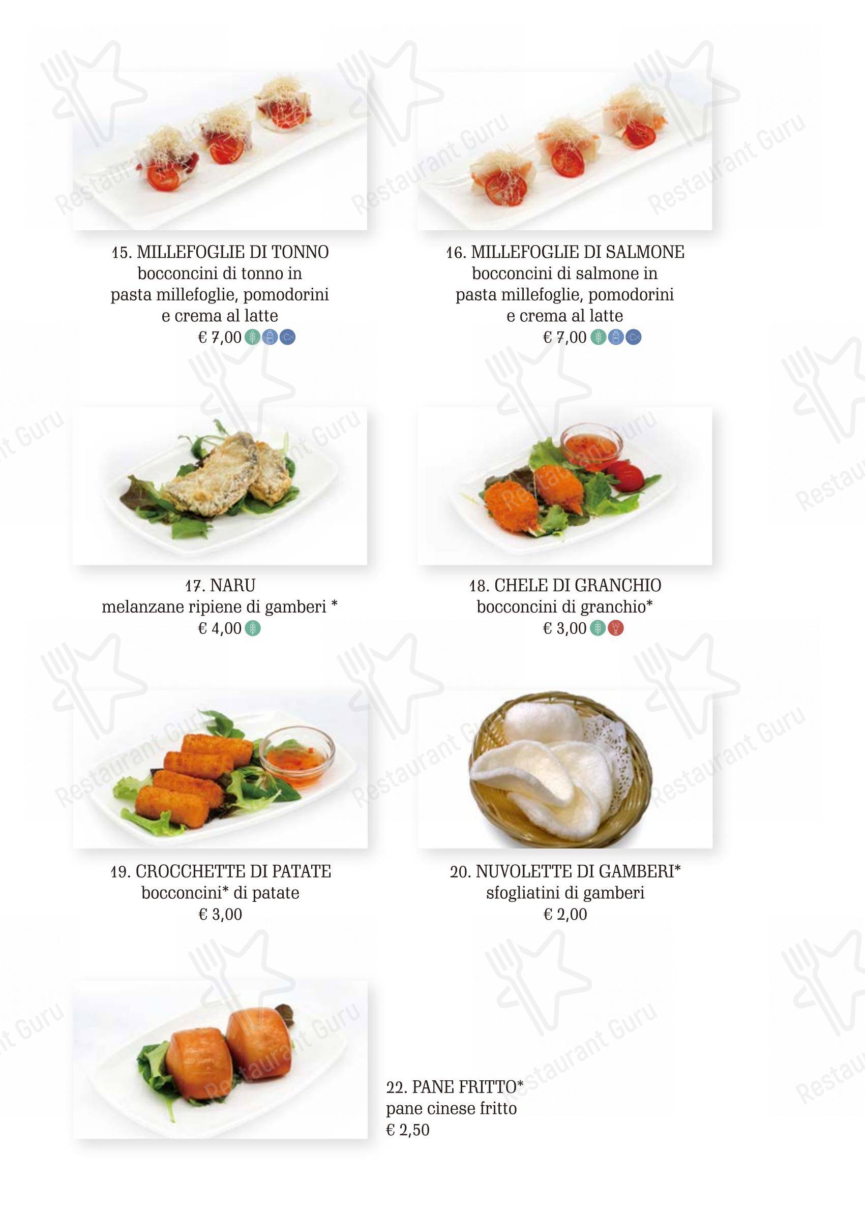 Menu per Kirin ristorante