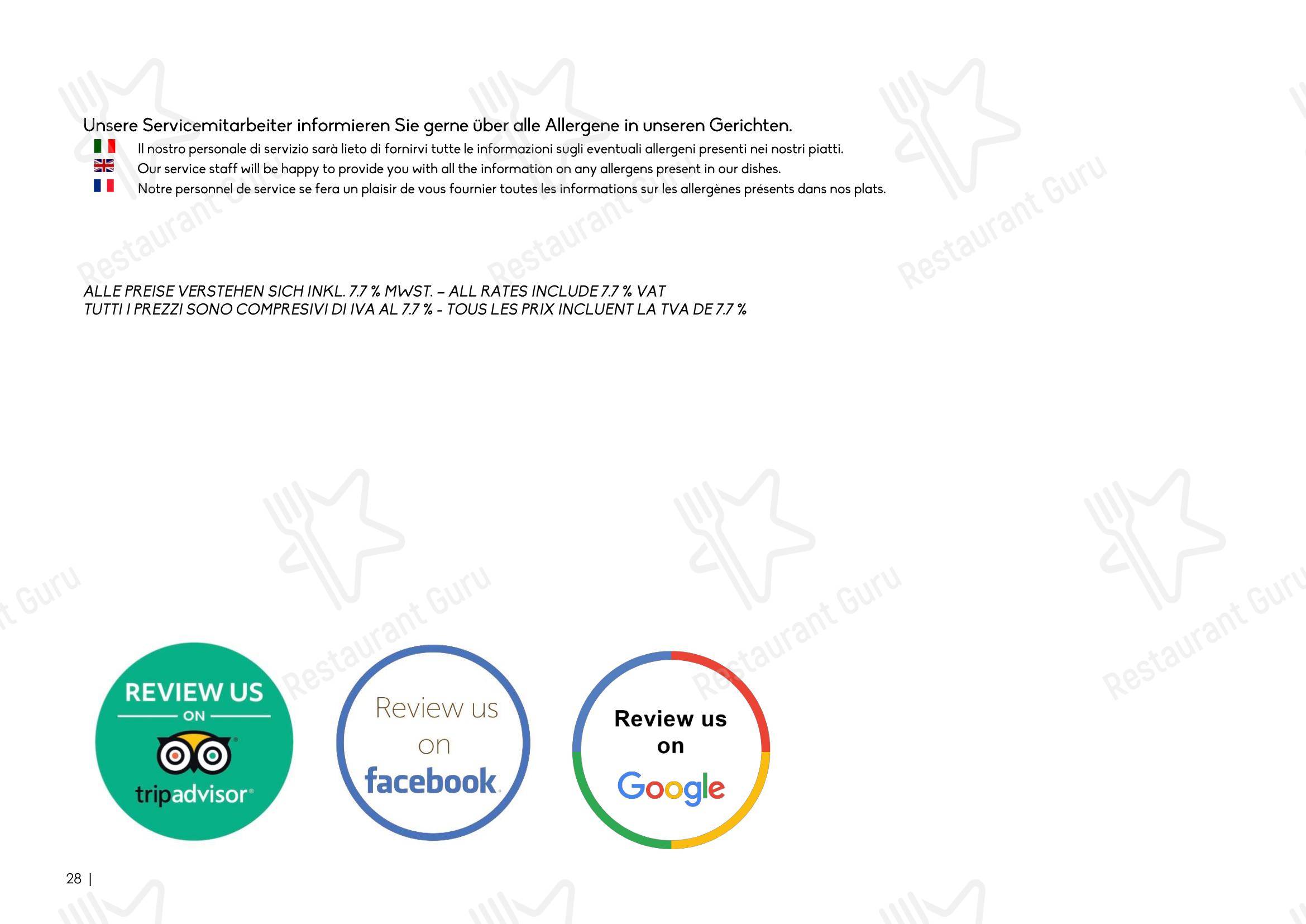 Основное меню per La Stalla Restaurant Pizzeria pizzeria