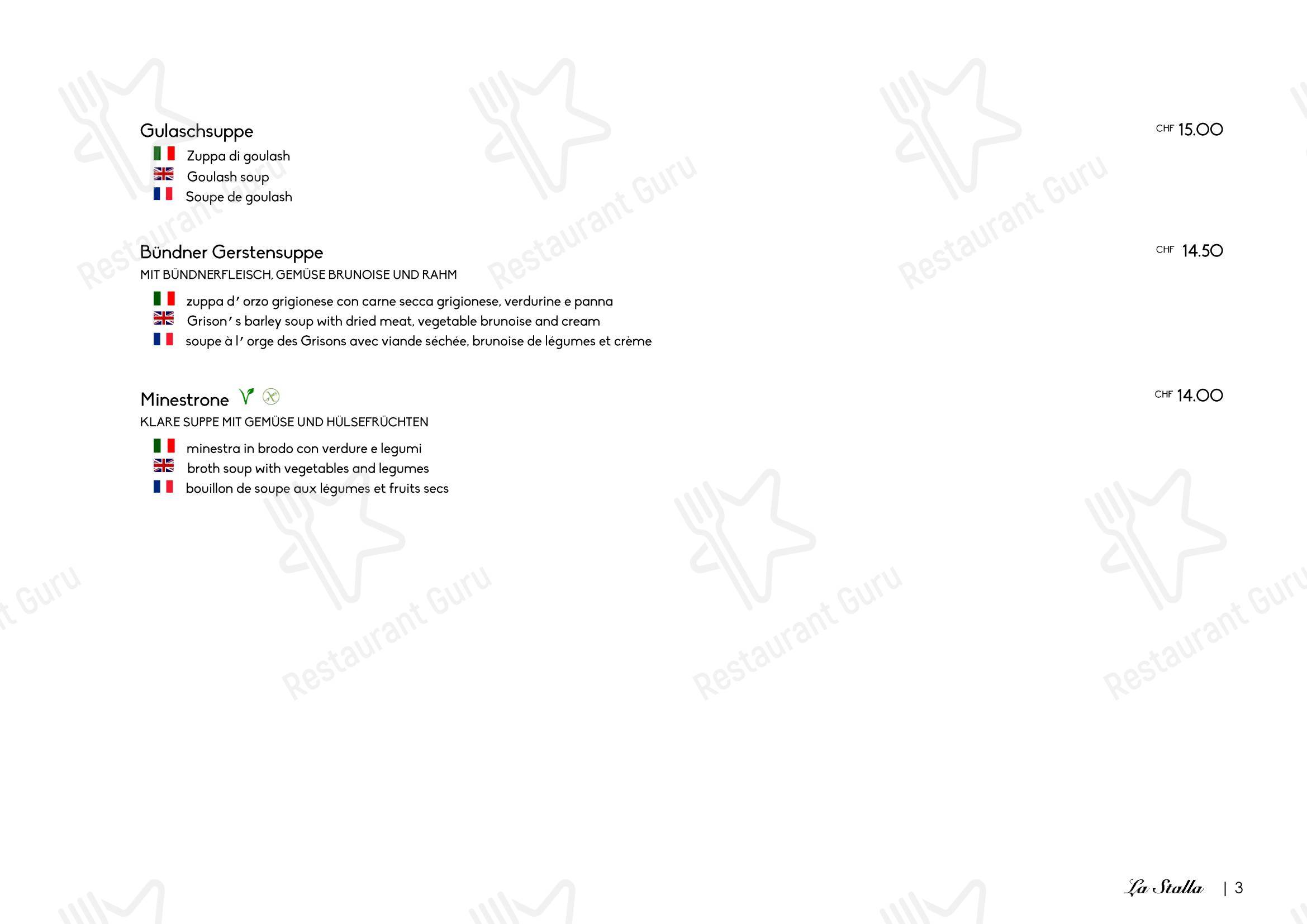 Основное меню per La Stalla Restaurant Pizzeria pizzeria