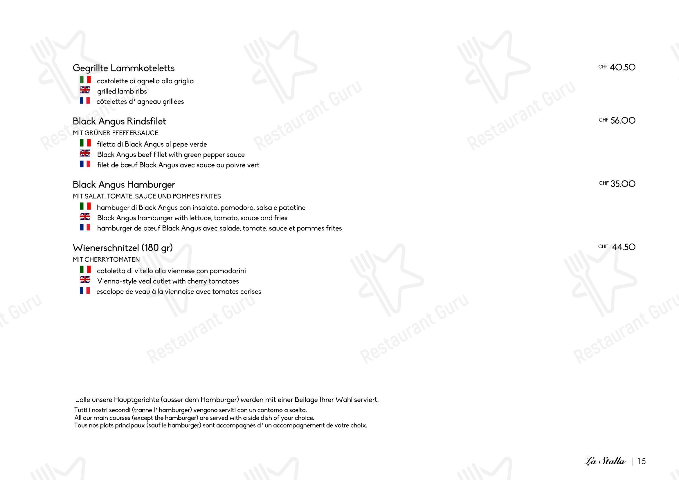 Основное меню per La Stalla Restaurant Pizzeria pizzeria