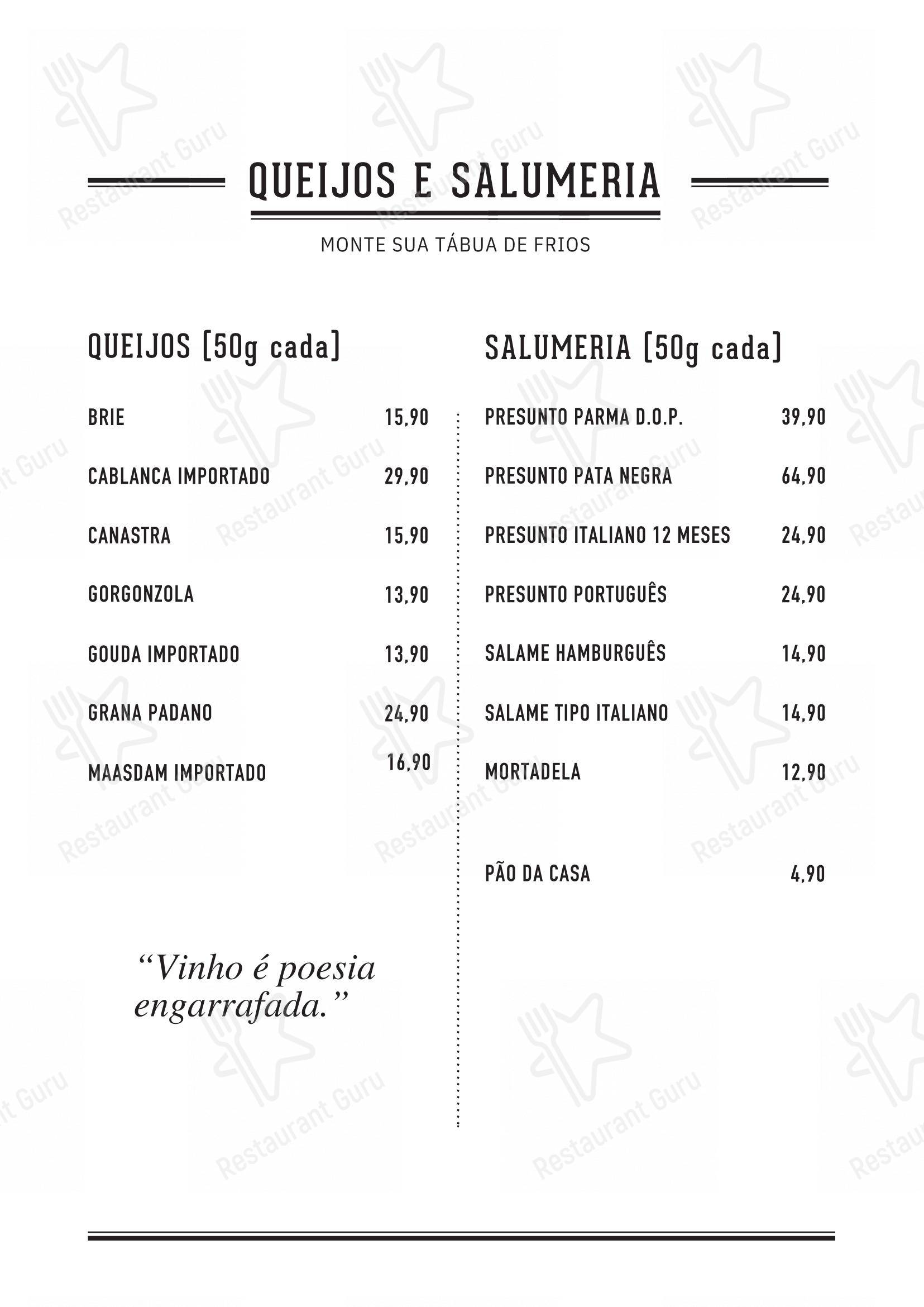 Mercearia da Praça em Rio de Janeiro - Menu