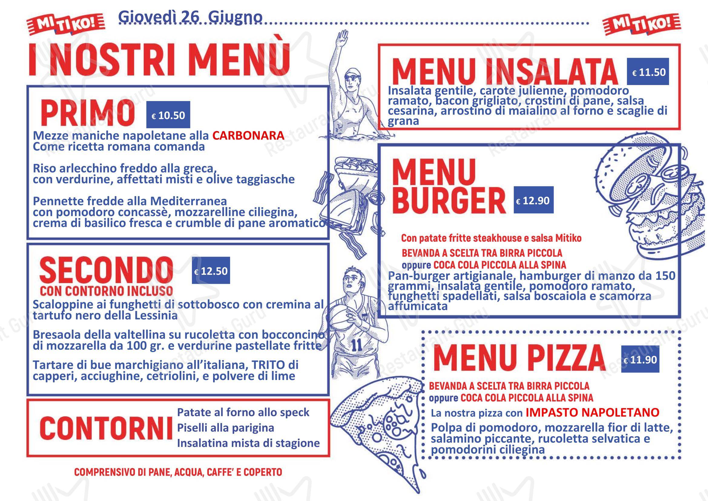 菜单 per Mitiko - Ristorante sportivo, Pizzeria e Burger in Verona