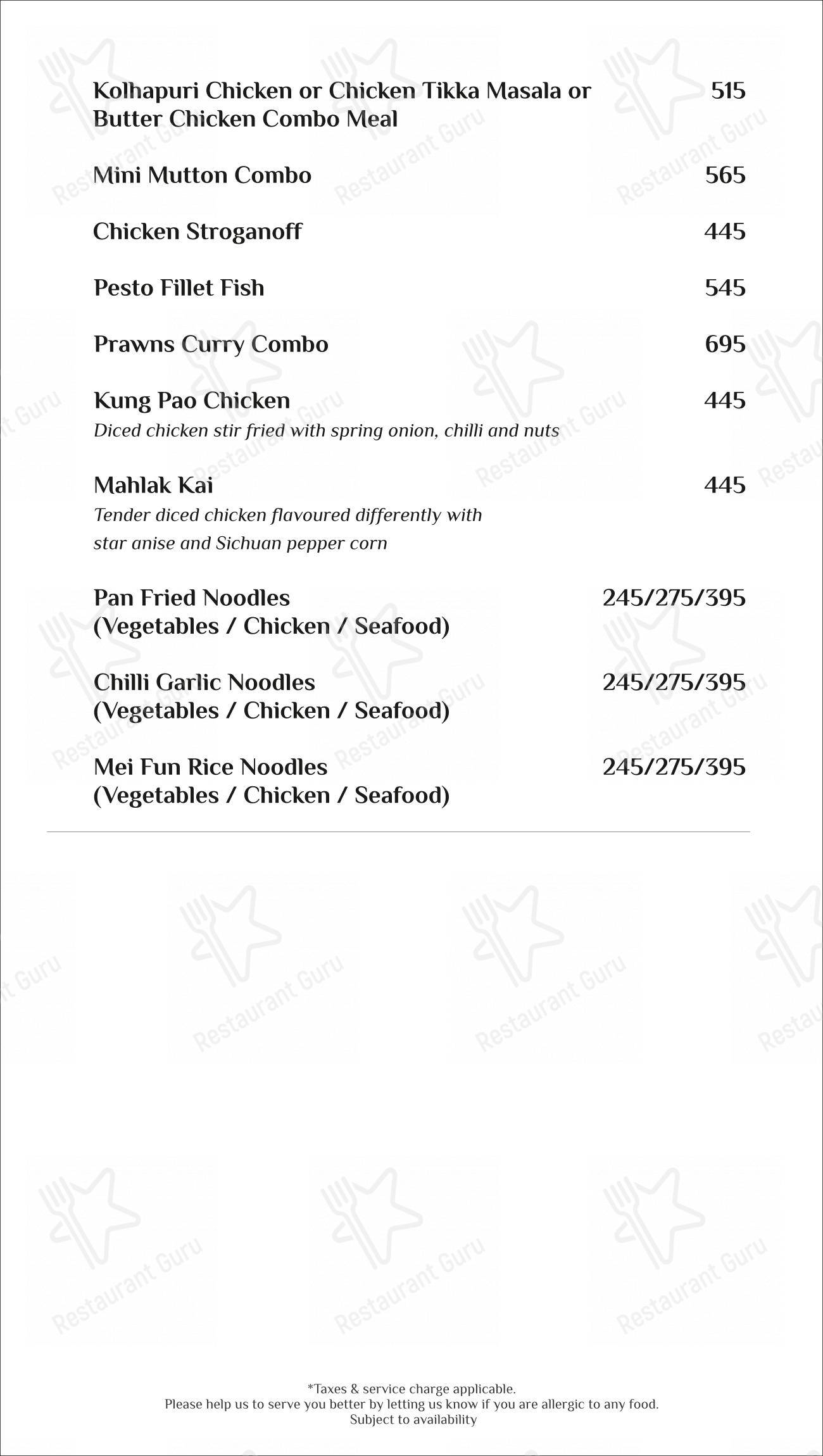 Moon Tree Cafe in Kolhapur - Menu