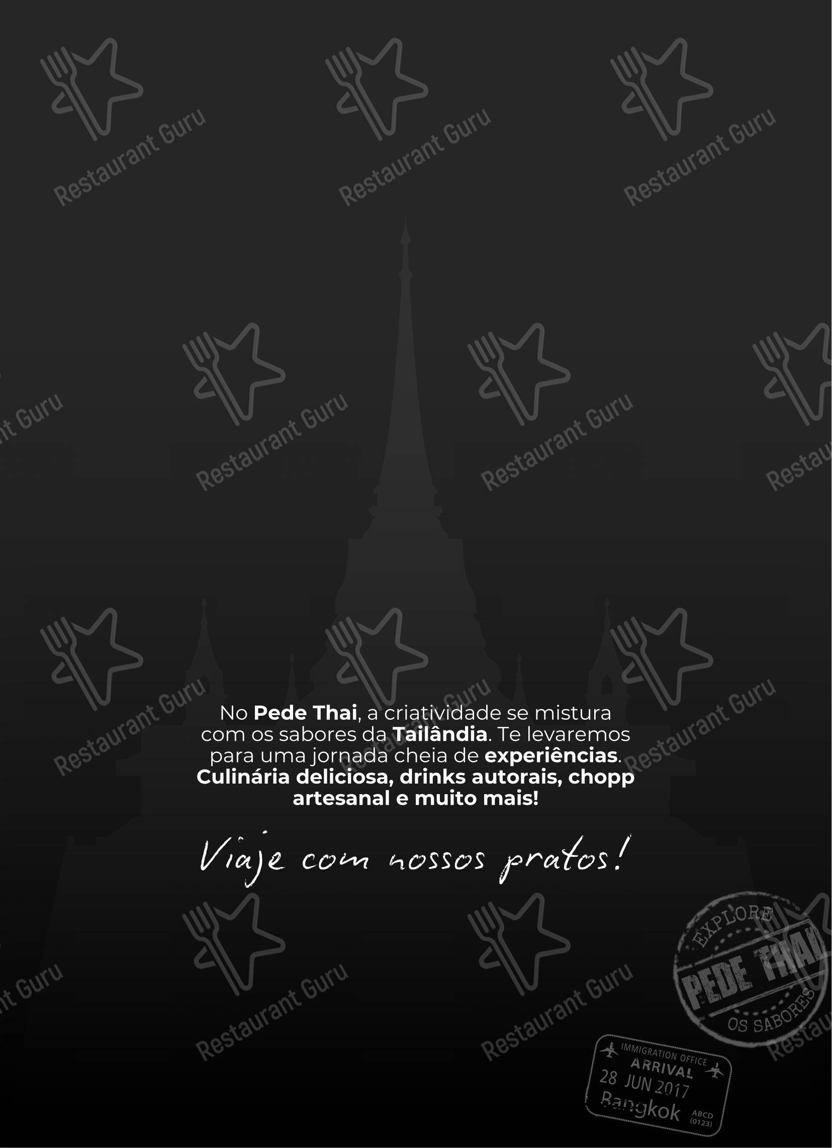 Menu para Pede Thai Restobar restaurante