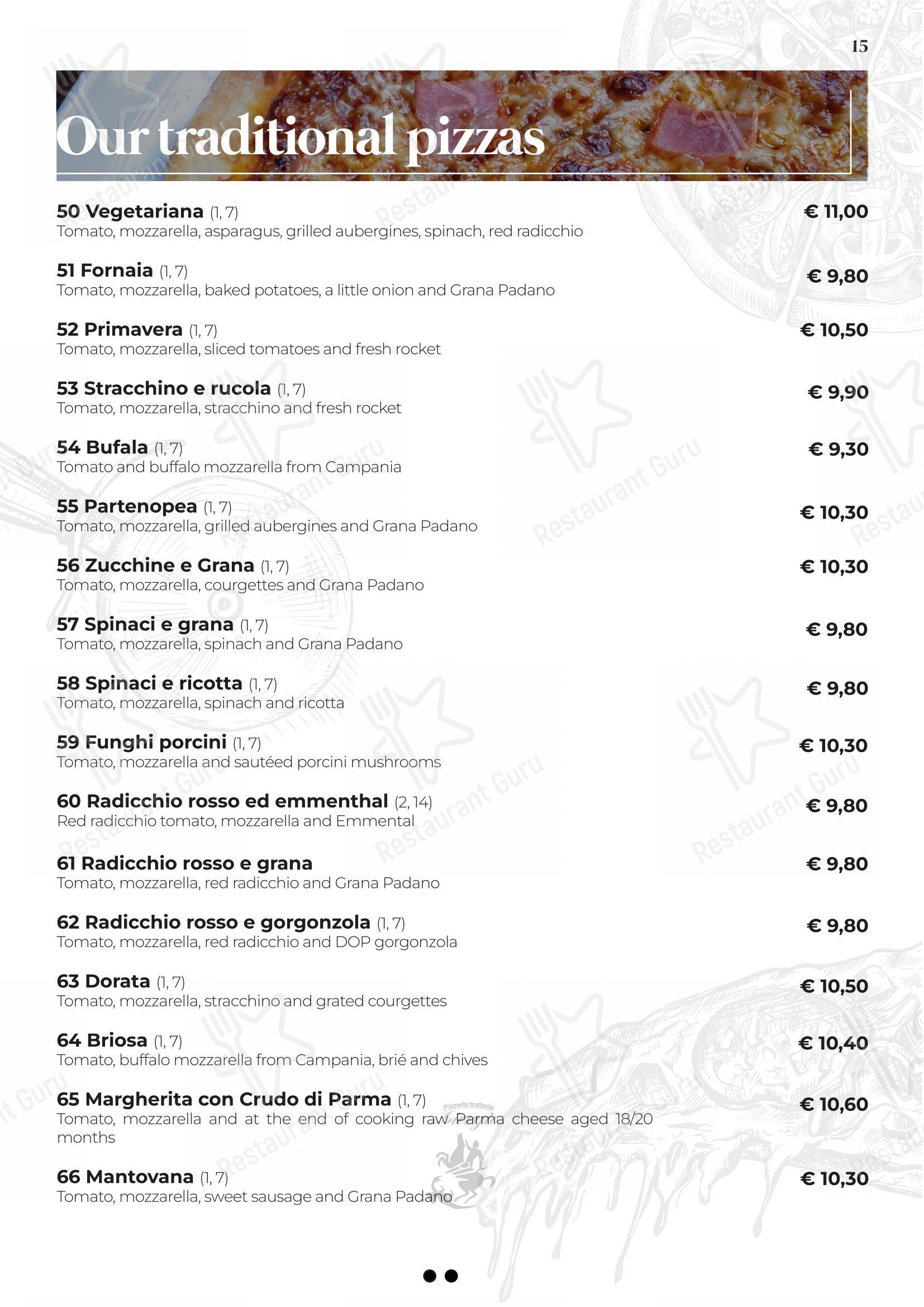 Menu bar per Pizzeria Trattoria da Giorgio in Roverbella