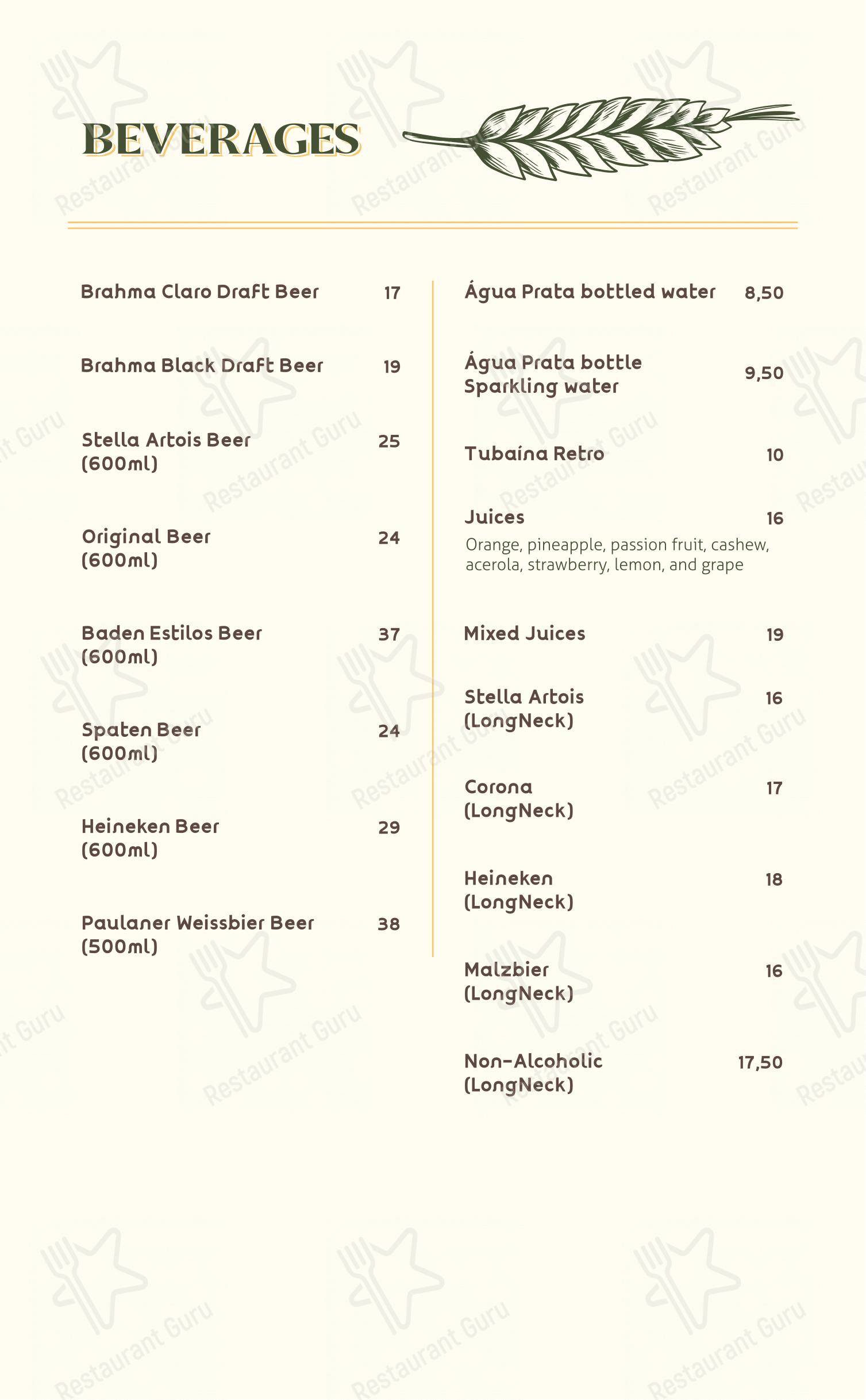 Коктейльная карта para Raízes Restaurante Pizzaria em Ubatuba