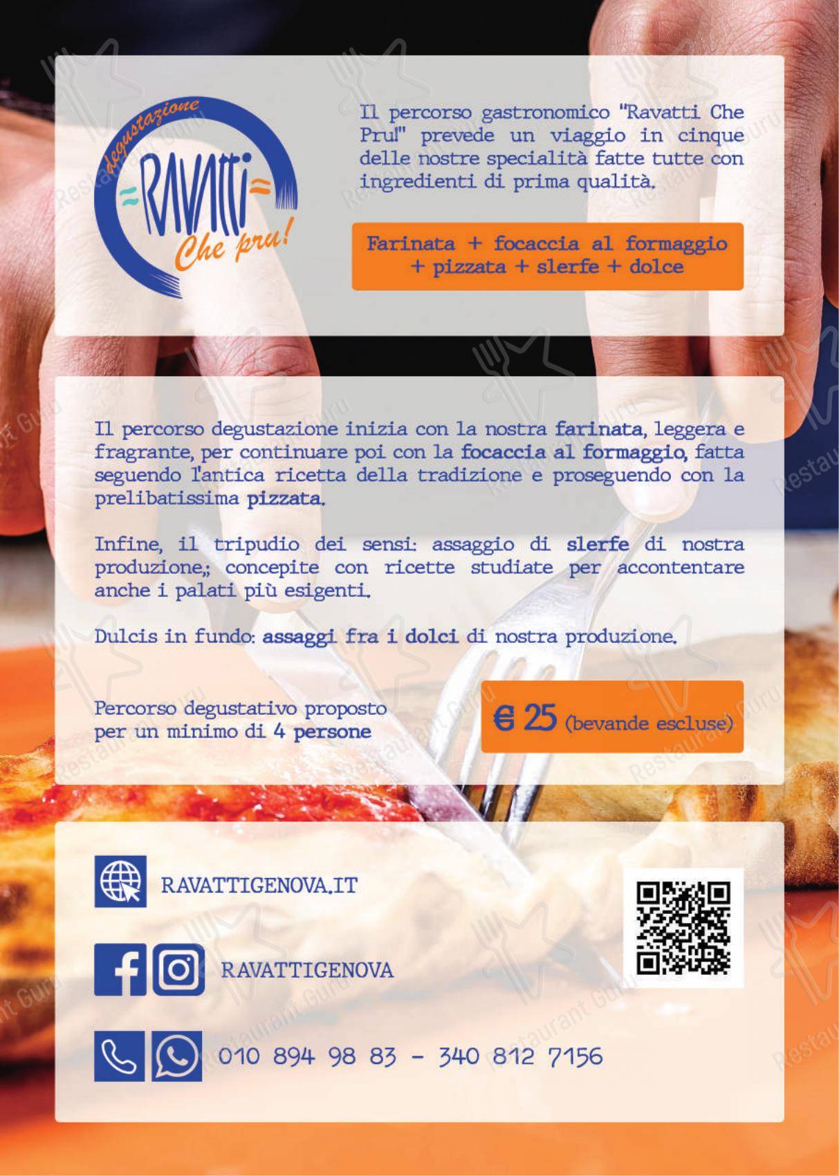 Menu per Ravatti in Genova