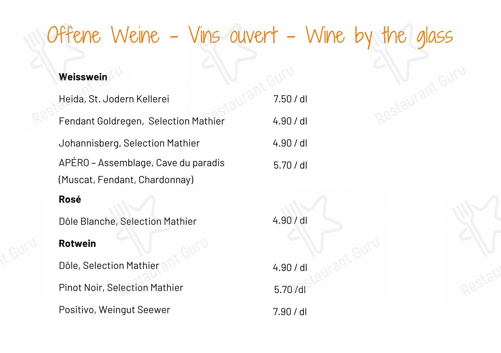 Restaurant Bärgji-Alp in Grächen - 菜单