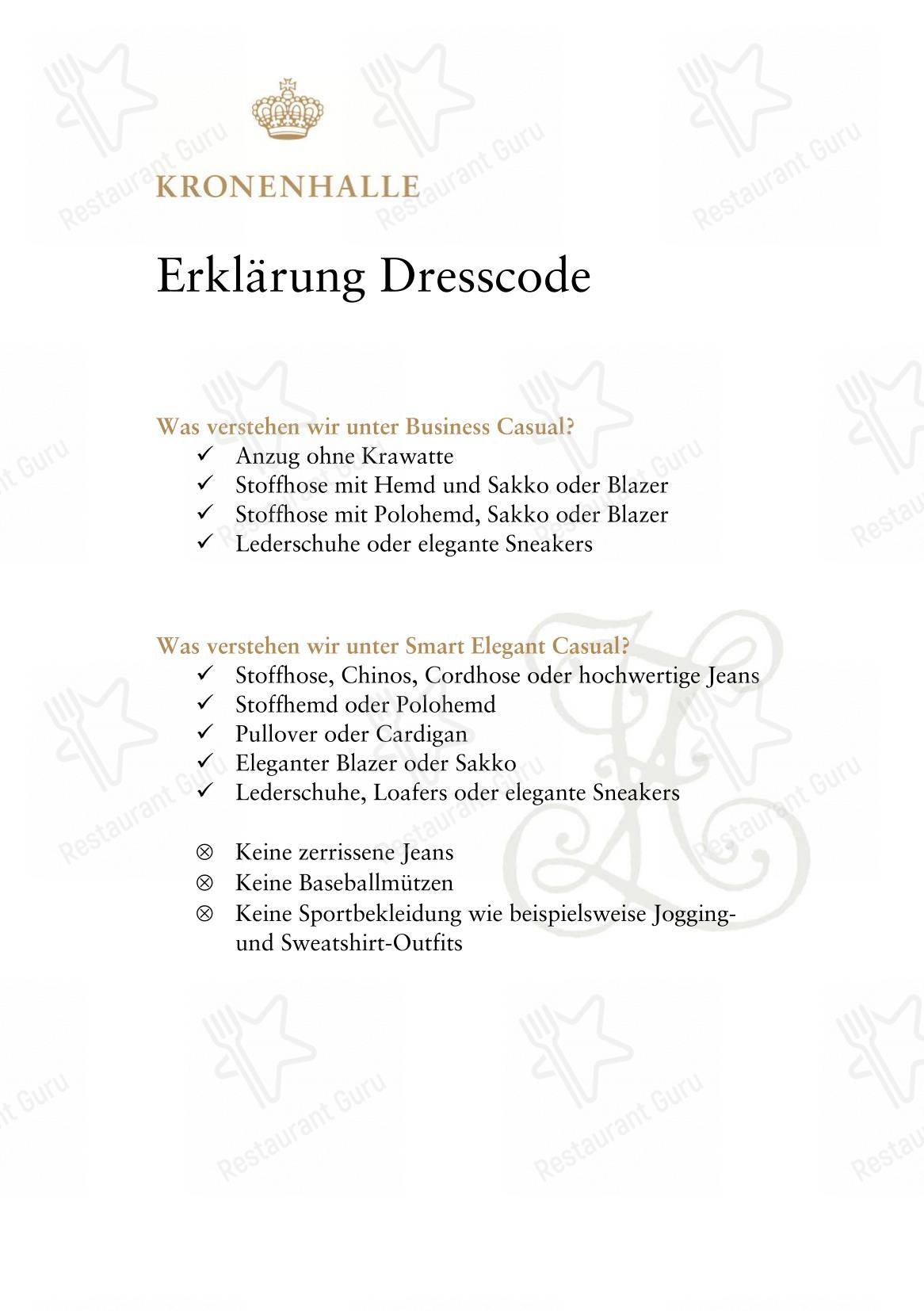 Restaurant Kronenhalle in Zurigo - Menu bar