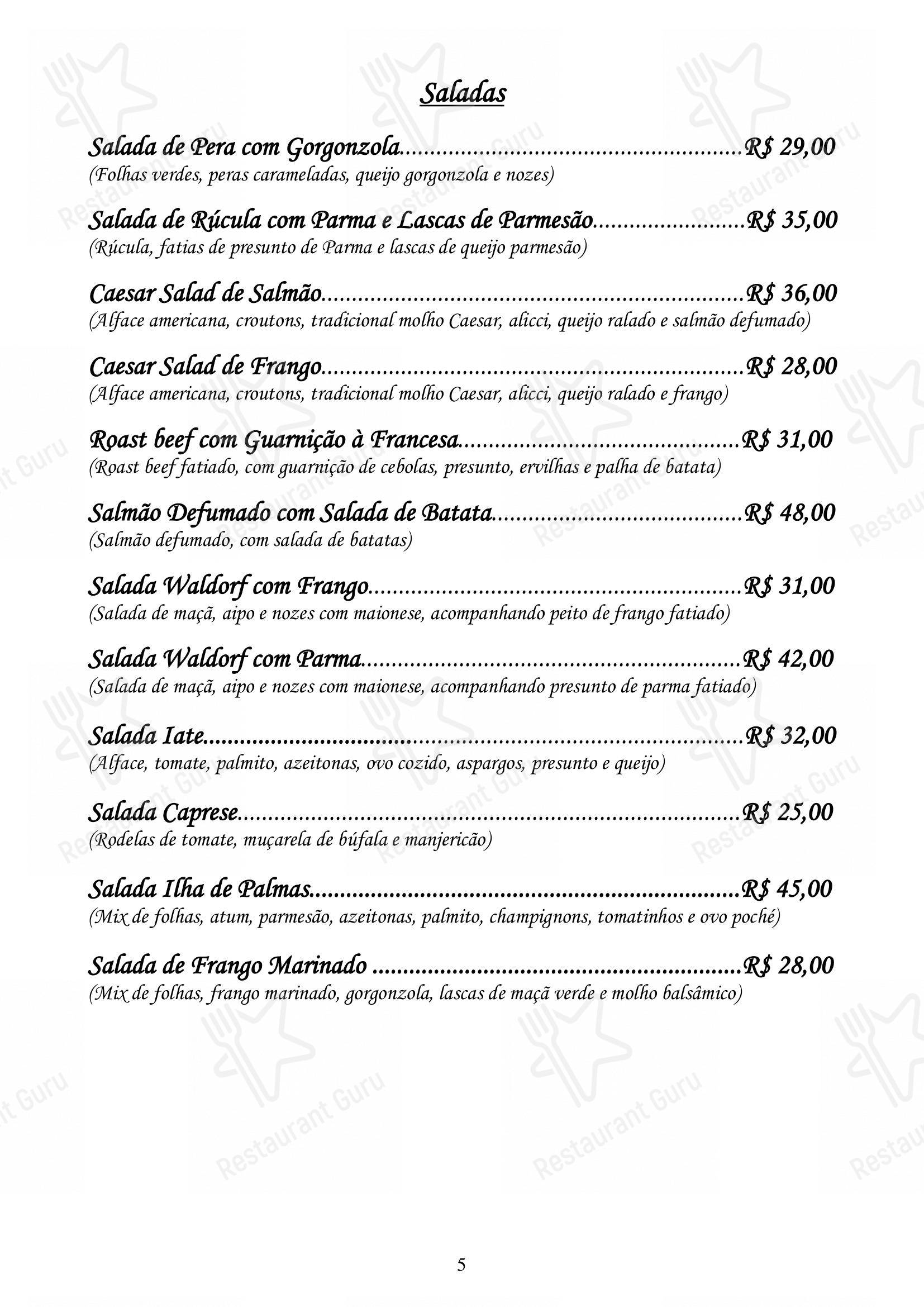 Основное меню para Restaurante Convés em Rio de Janeiro