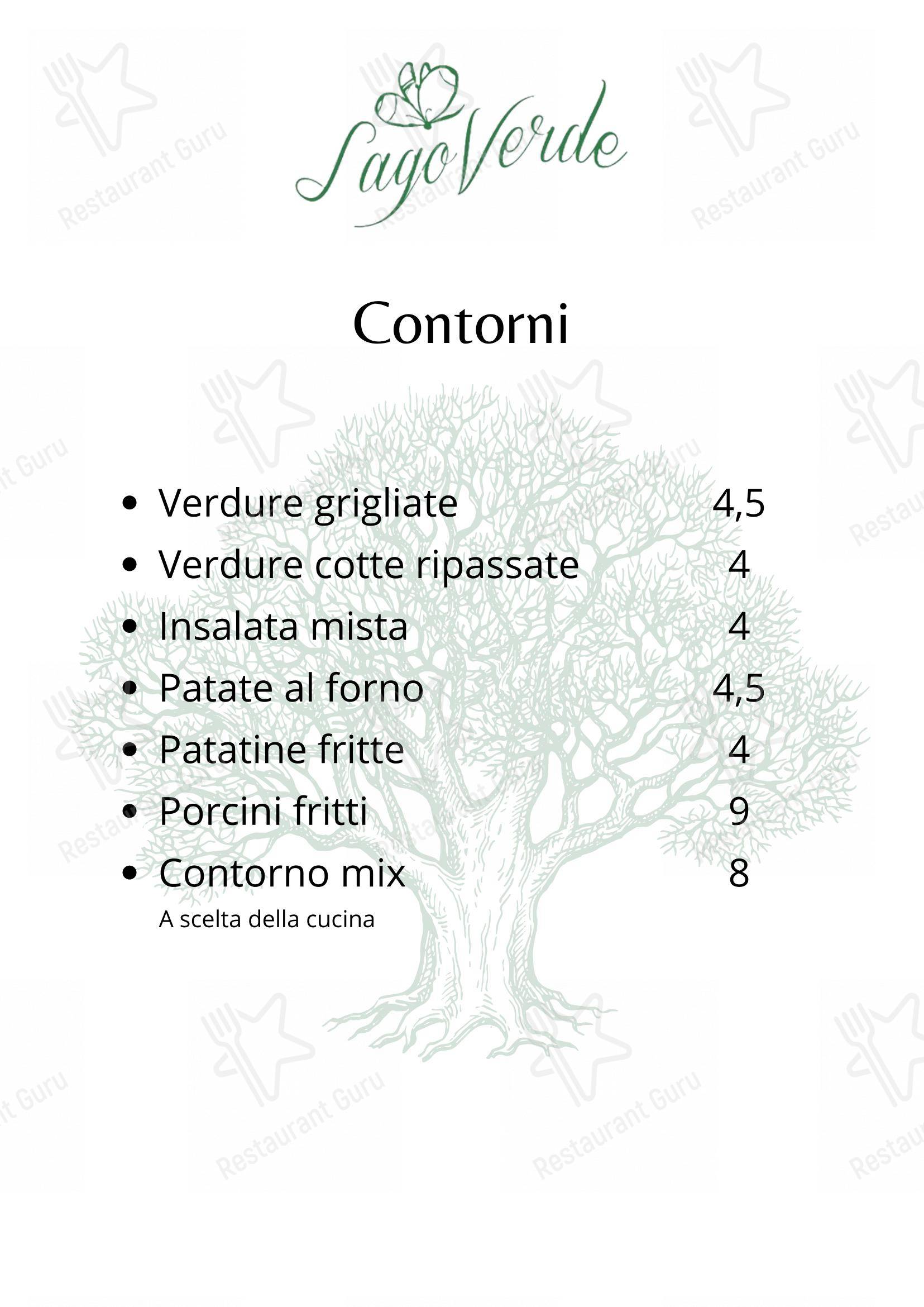 lago verde in Soanne - Menu bar