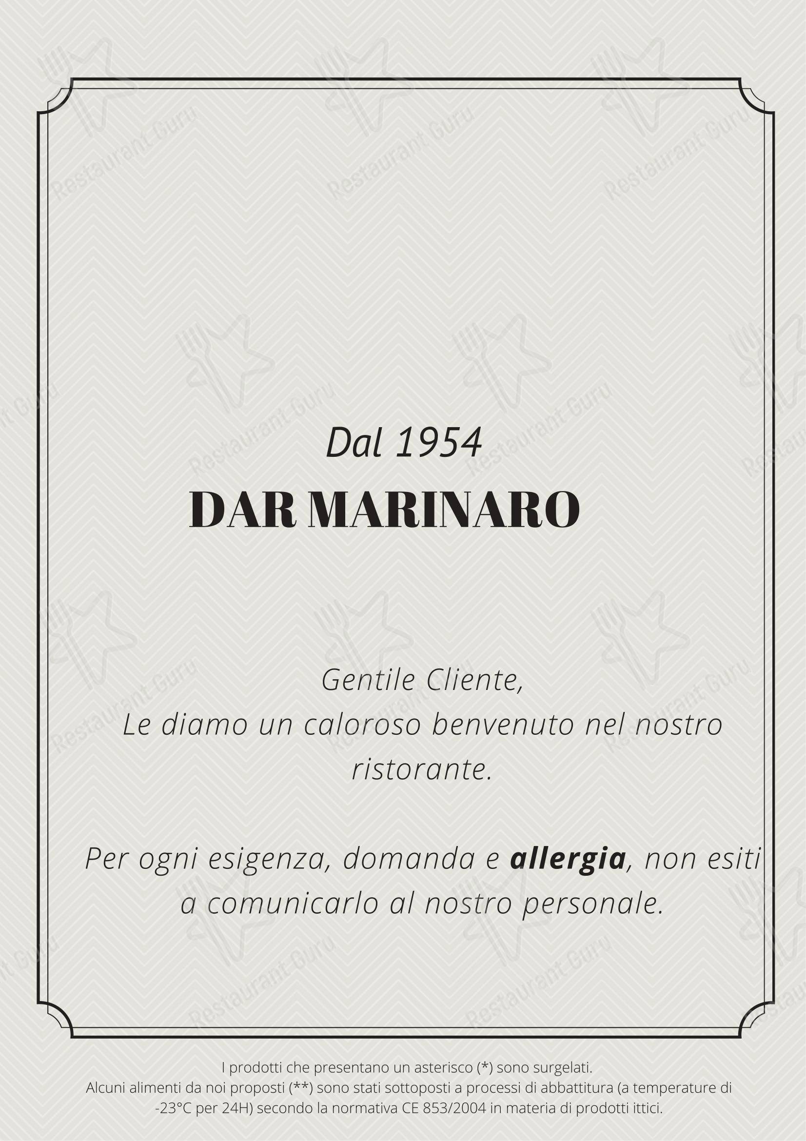 Menu per Ristorante Dar Marinaro in Anzio