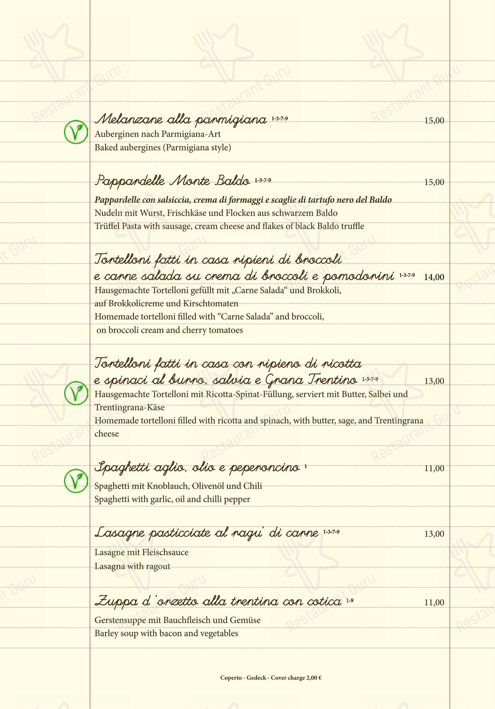 Menu bar per Ristorante alla Lega ristorante