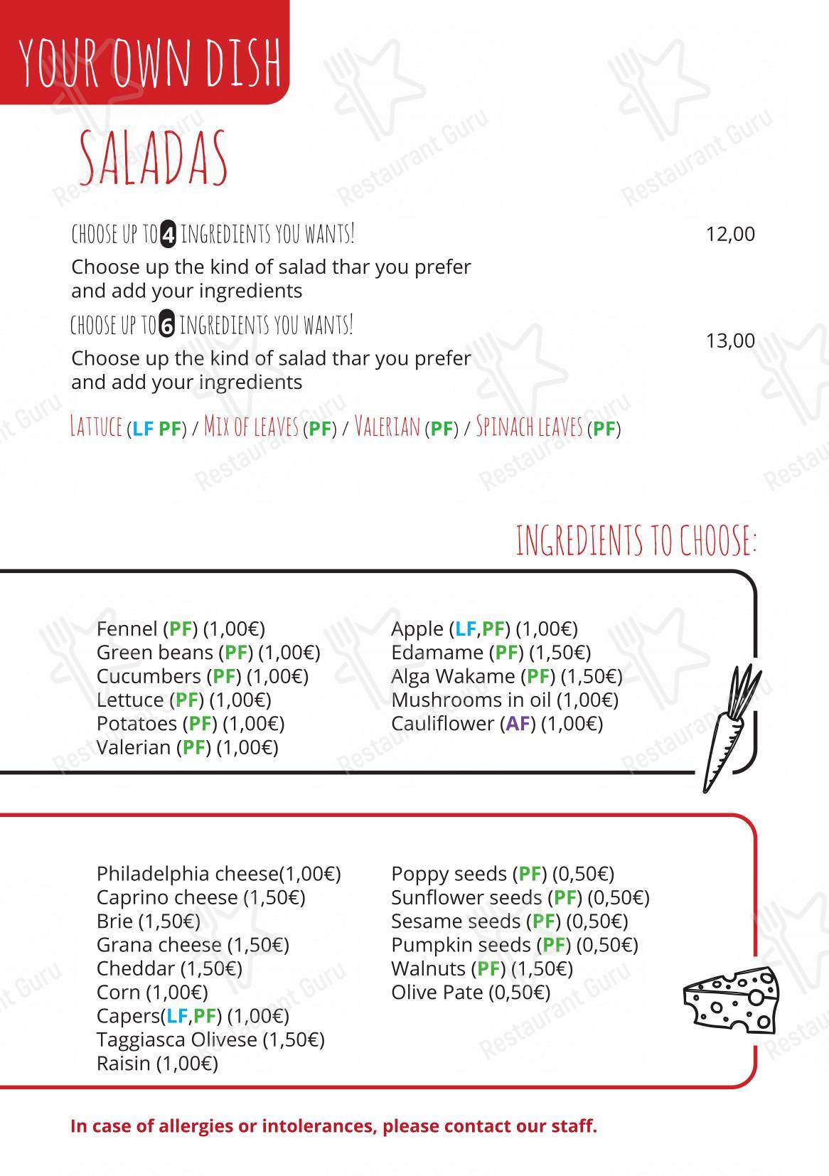 菜单 per Smart Kook Bar in Milano