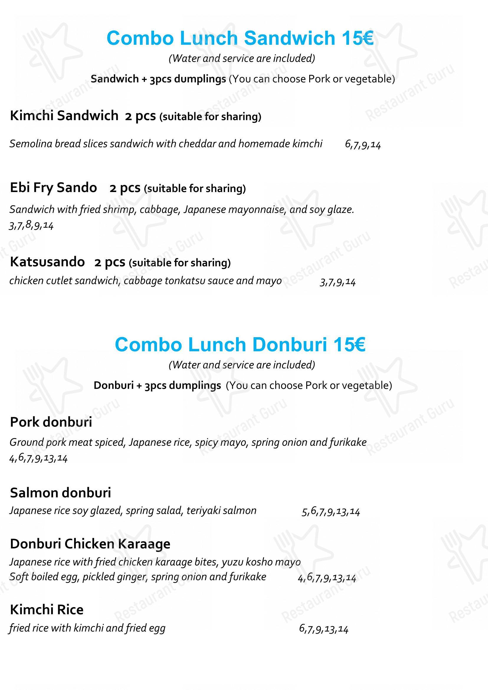 Menu di Staj Noodle Bar Chiaia - Lunch Menu
