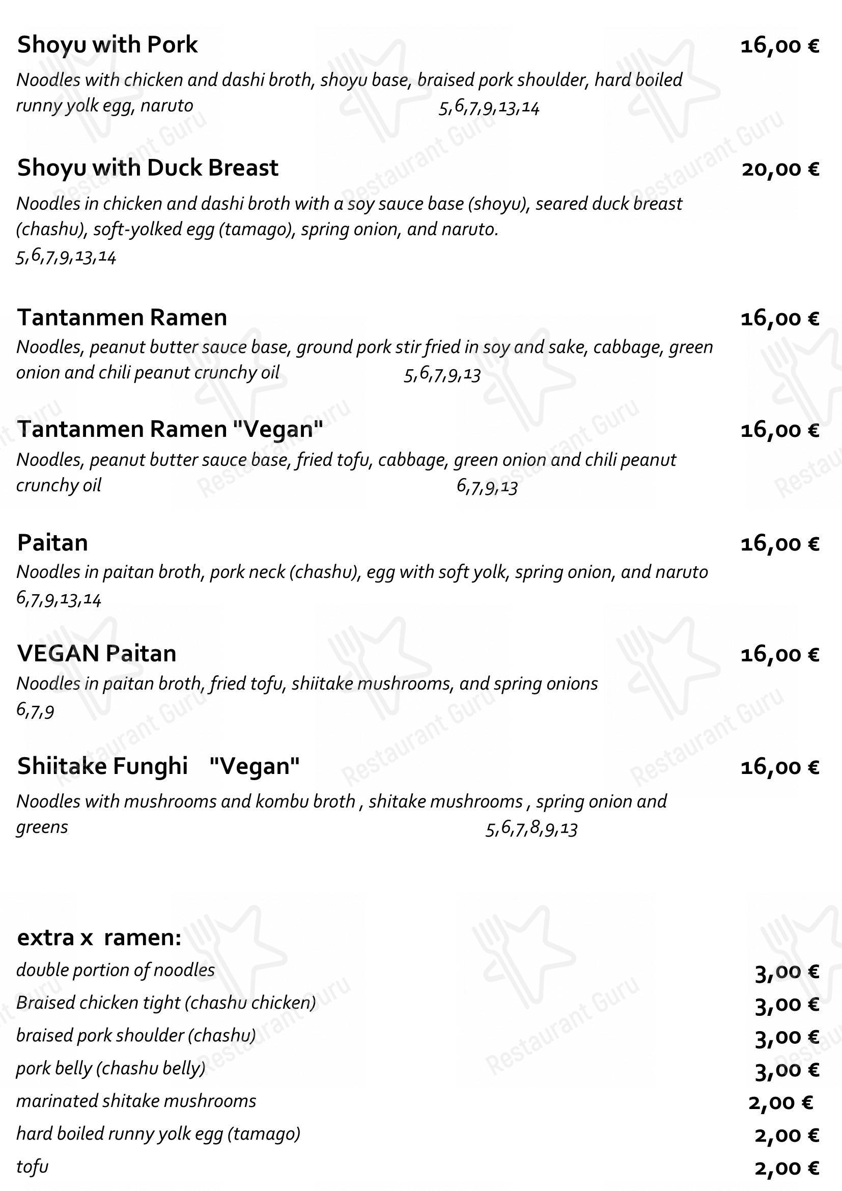 Wine Menu per Staj Noodle Bar Chiaia ristorante