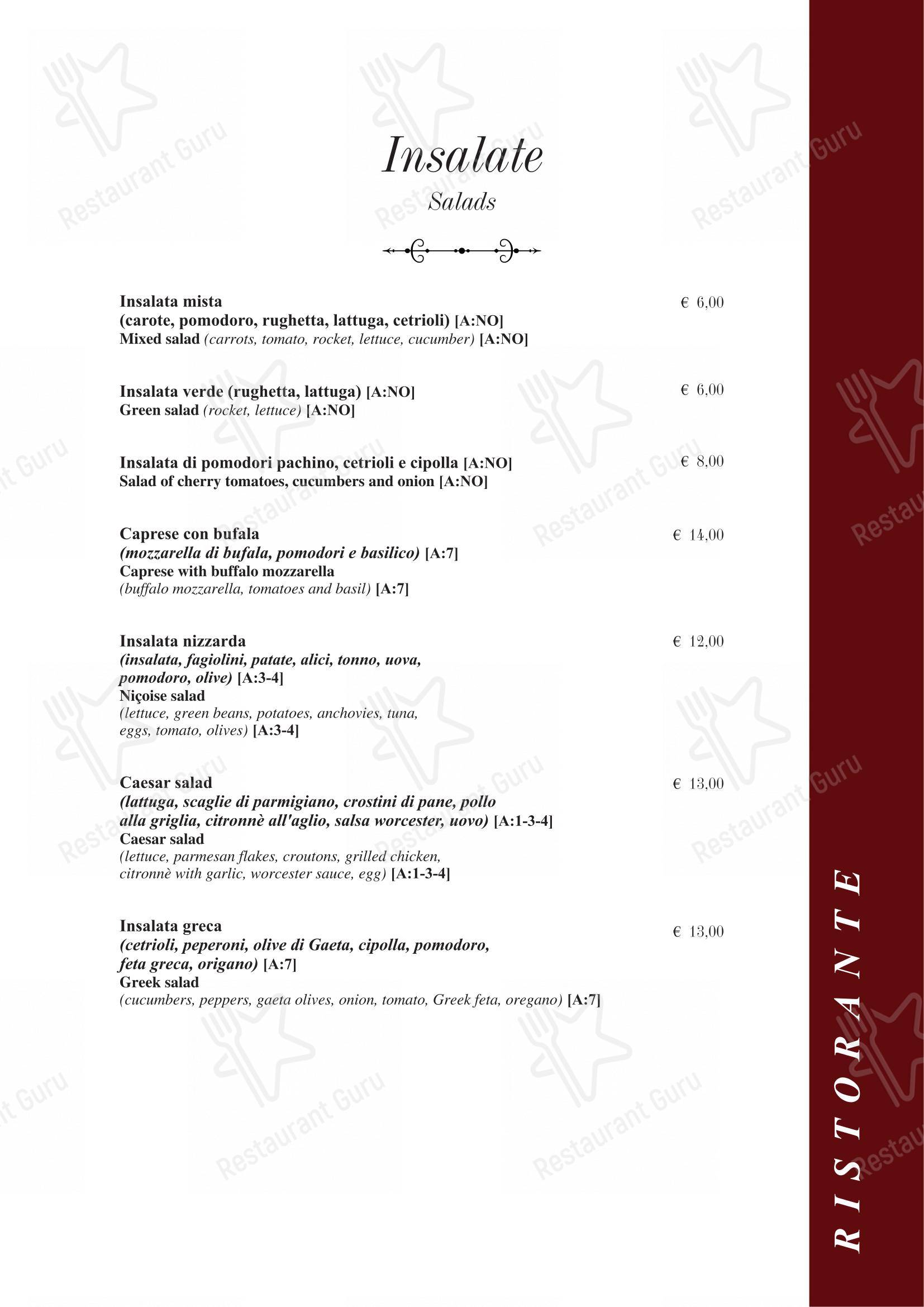 Menu di Taverna Rossini - Menu
