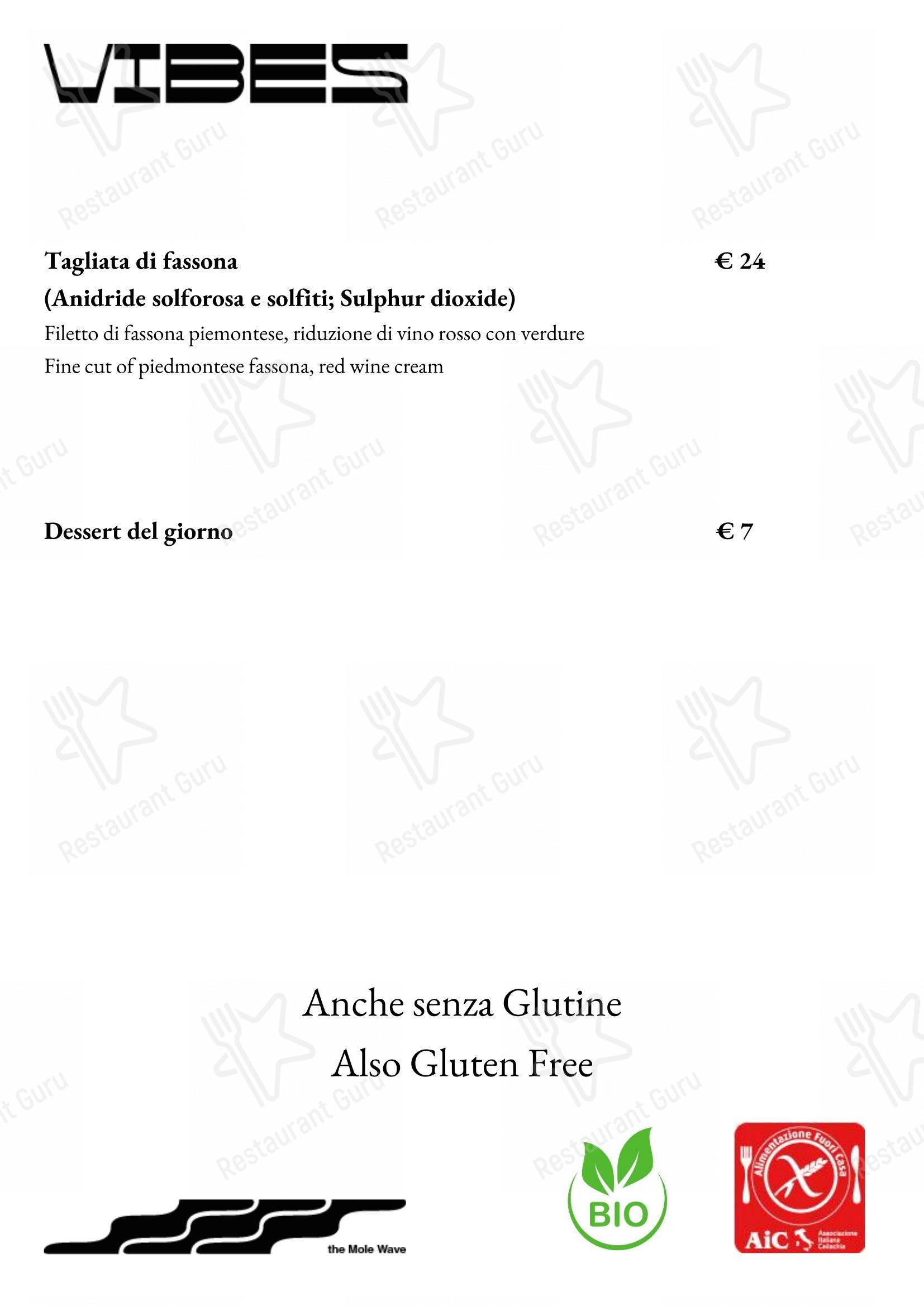 Menu di Vibes - Menu