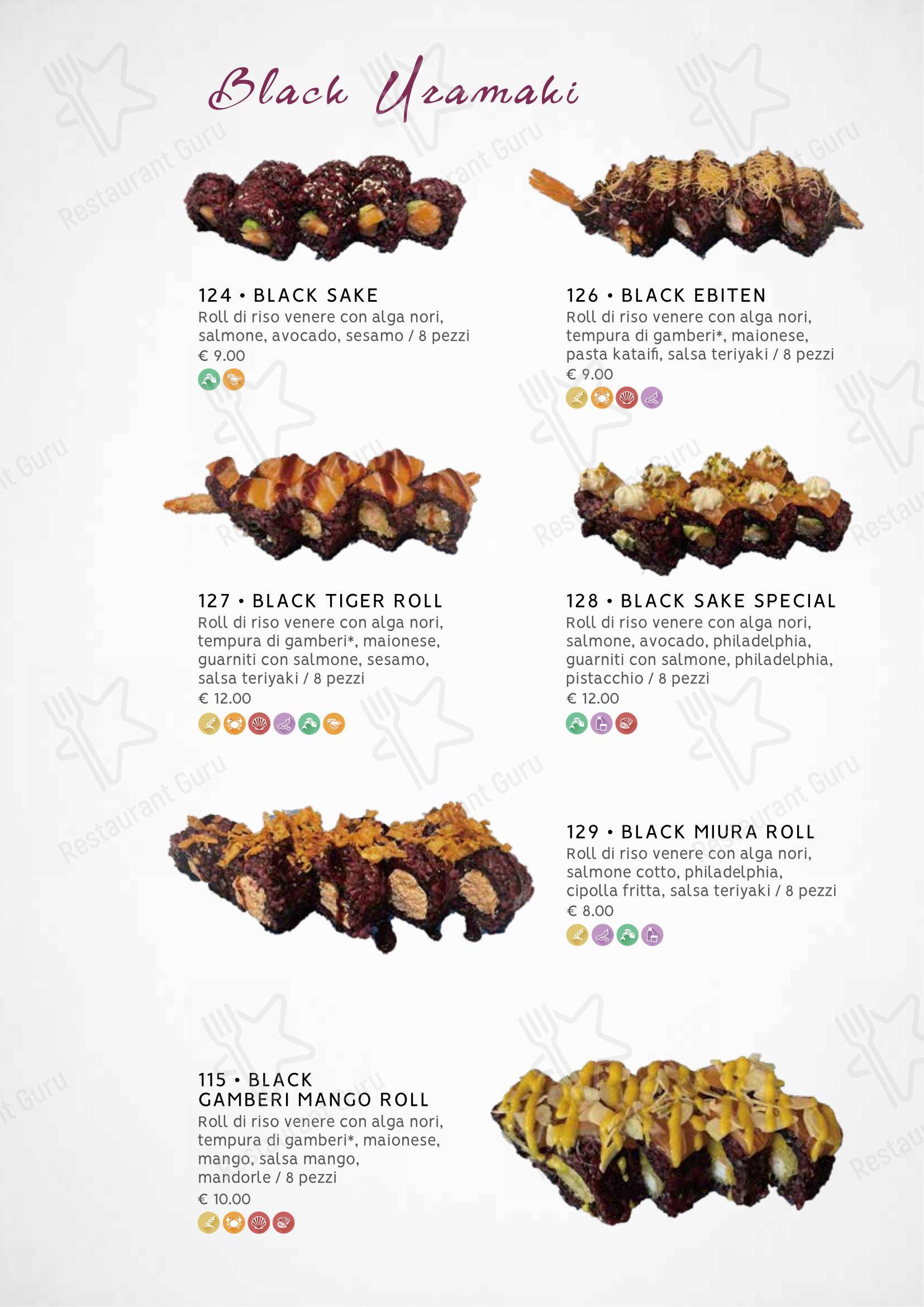 Menu bar per Zuru sushi in Reggio Calabria