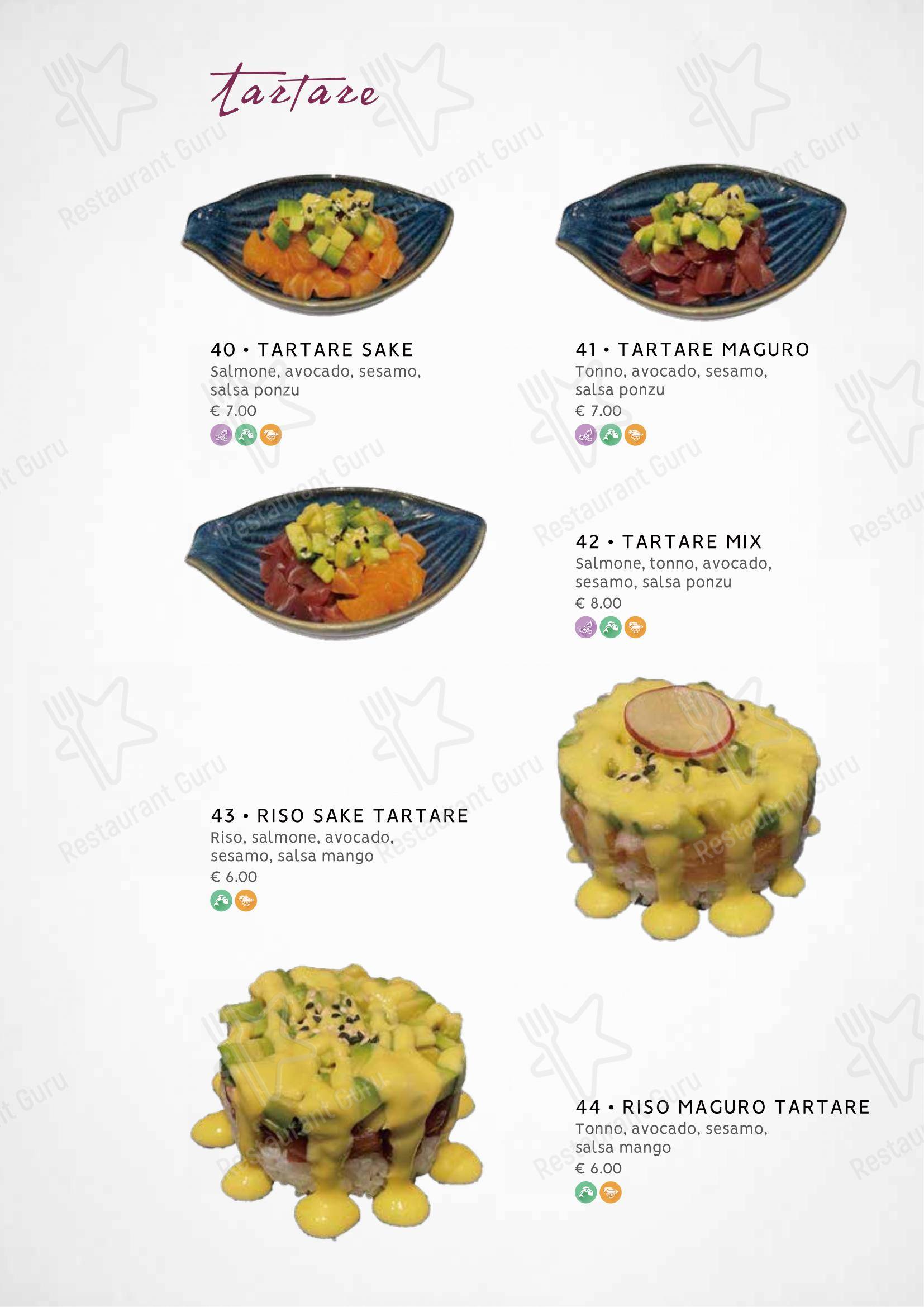 Zuru sushi in Reggio Calabria - Menu bar