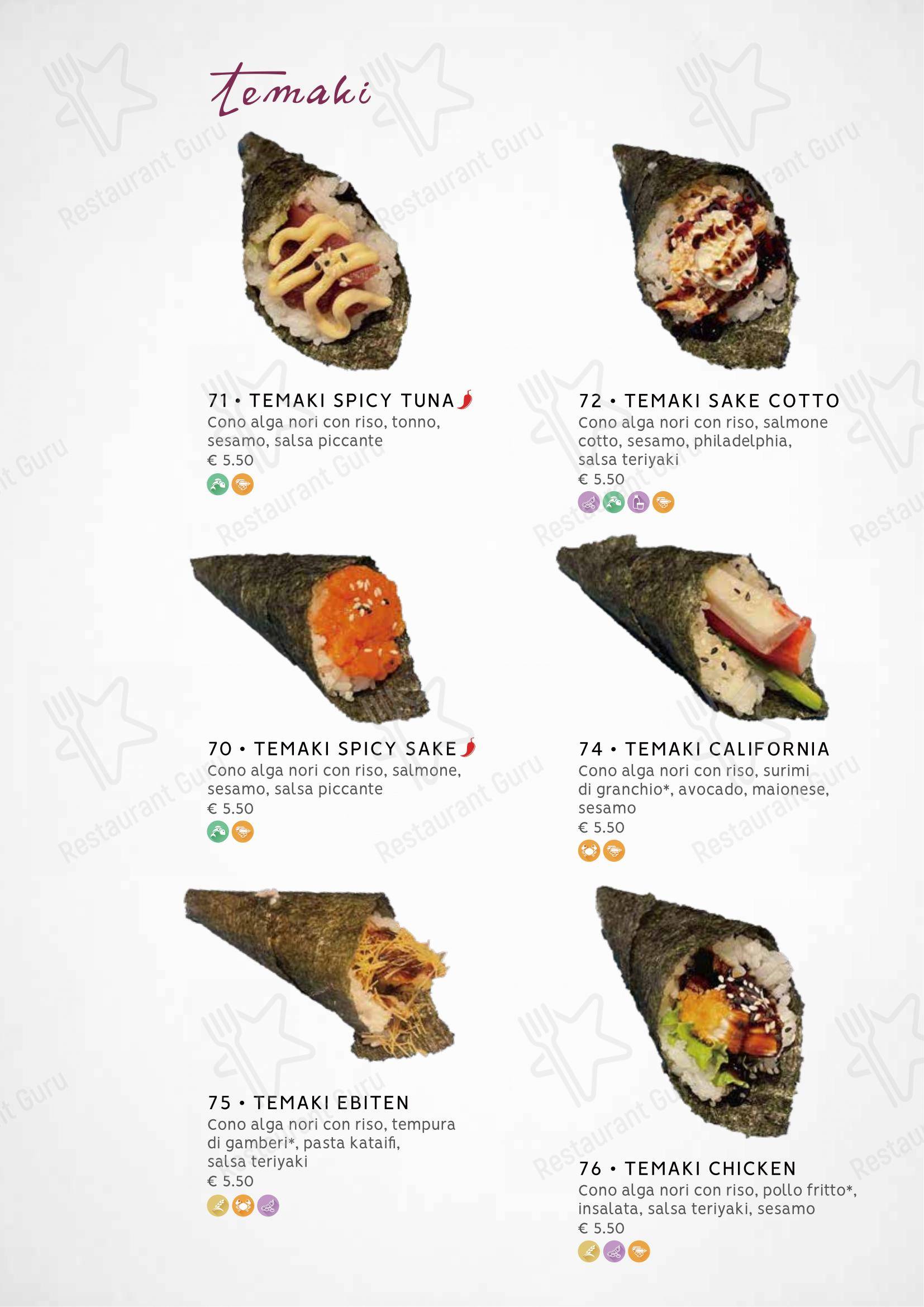 Menu bar per Zuru sushi in Reggio Calabria