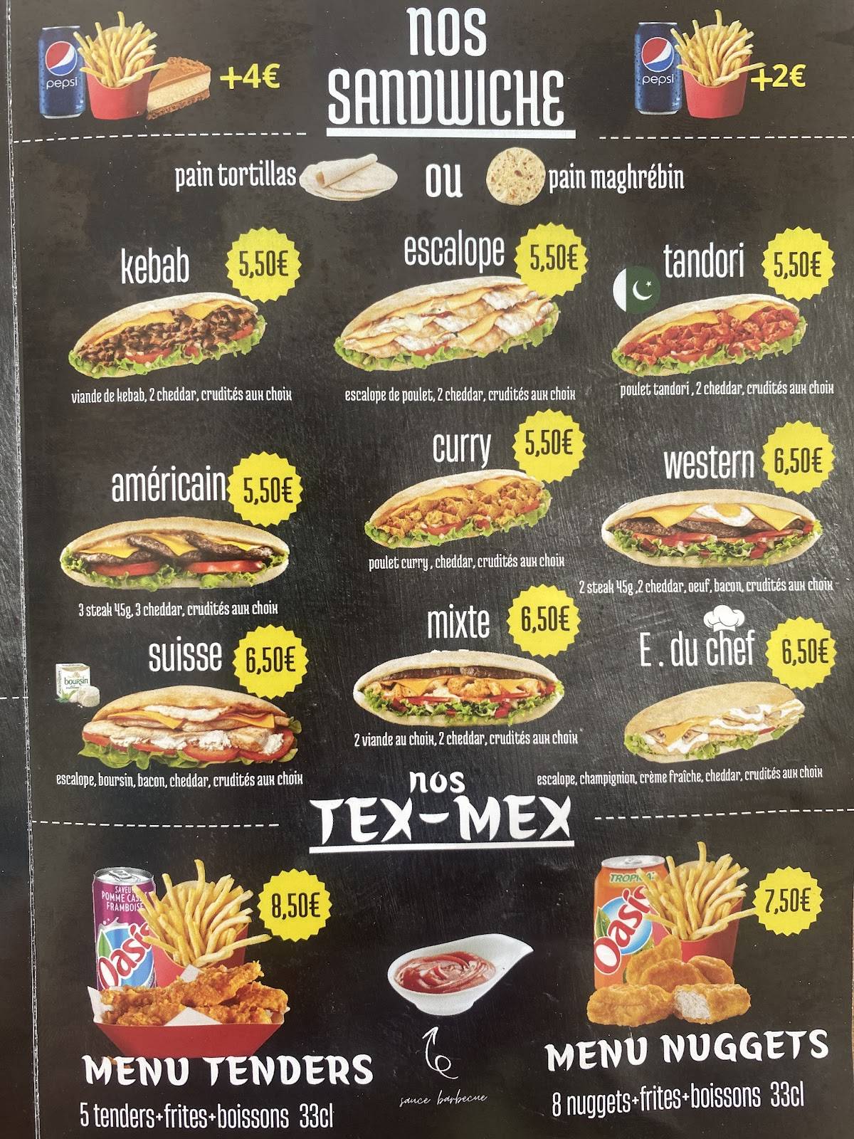 Menu de O'Gourmet