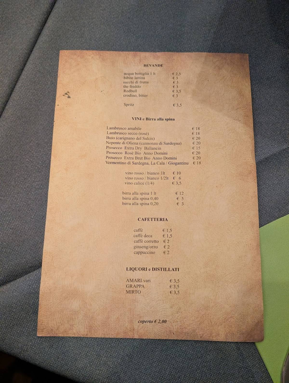 Menu di ristorante Cavok 
