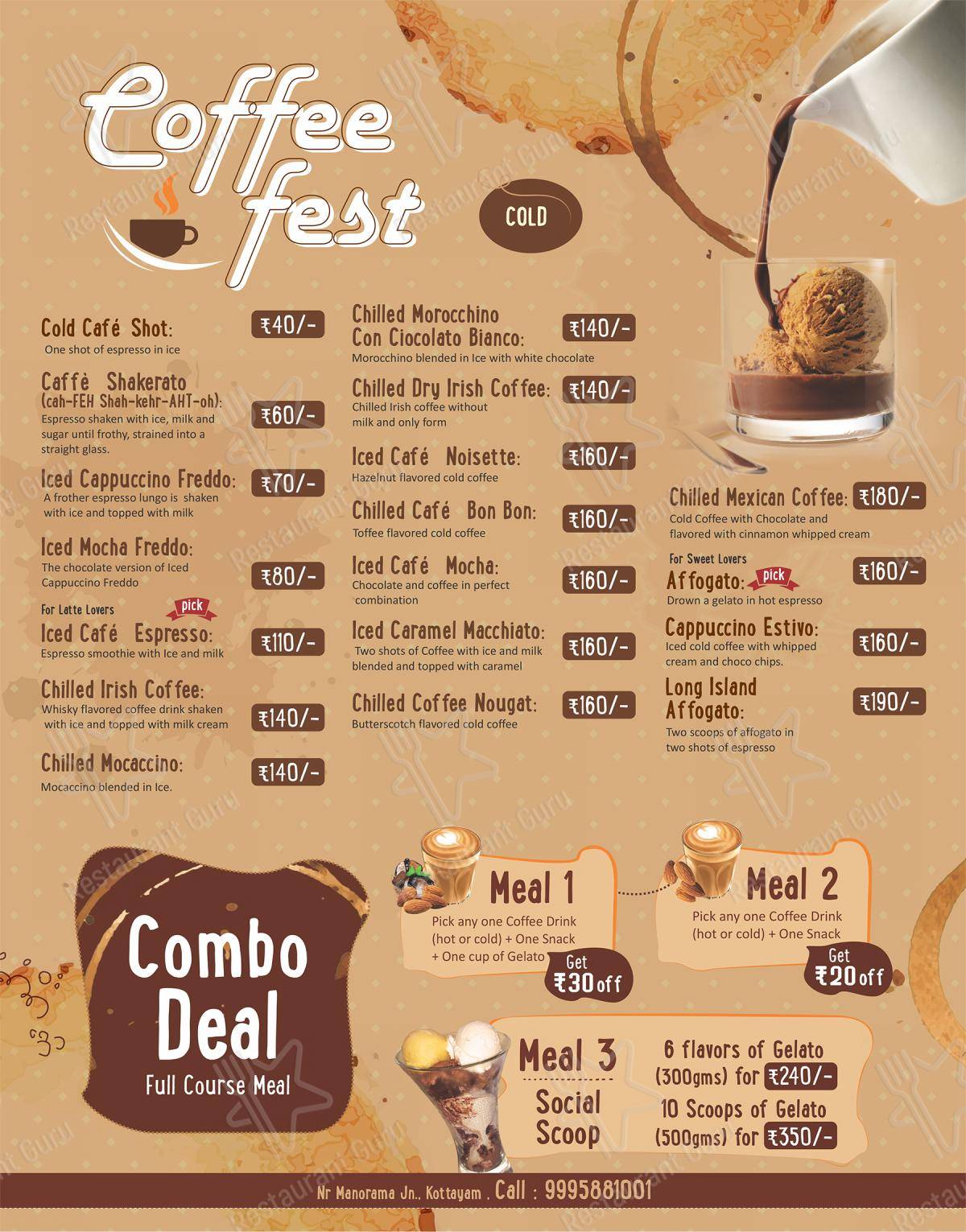 Menu bar for third place in Kottayam
