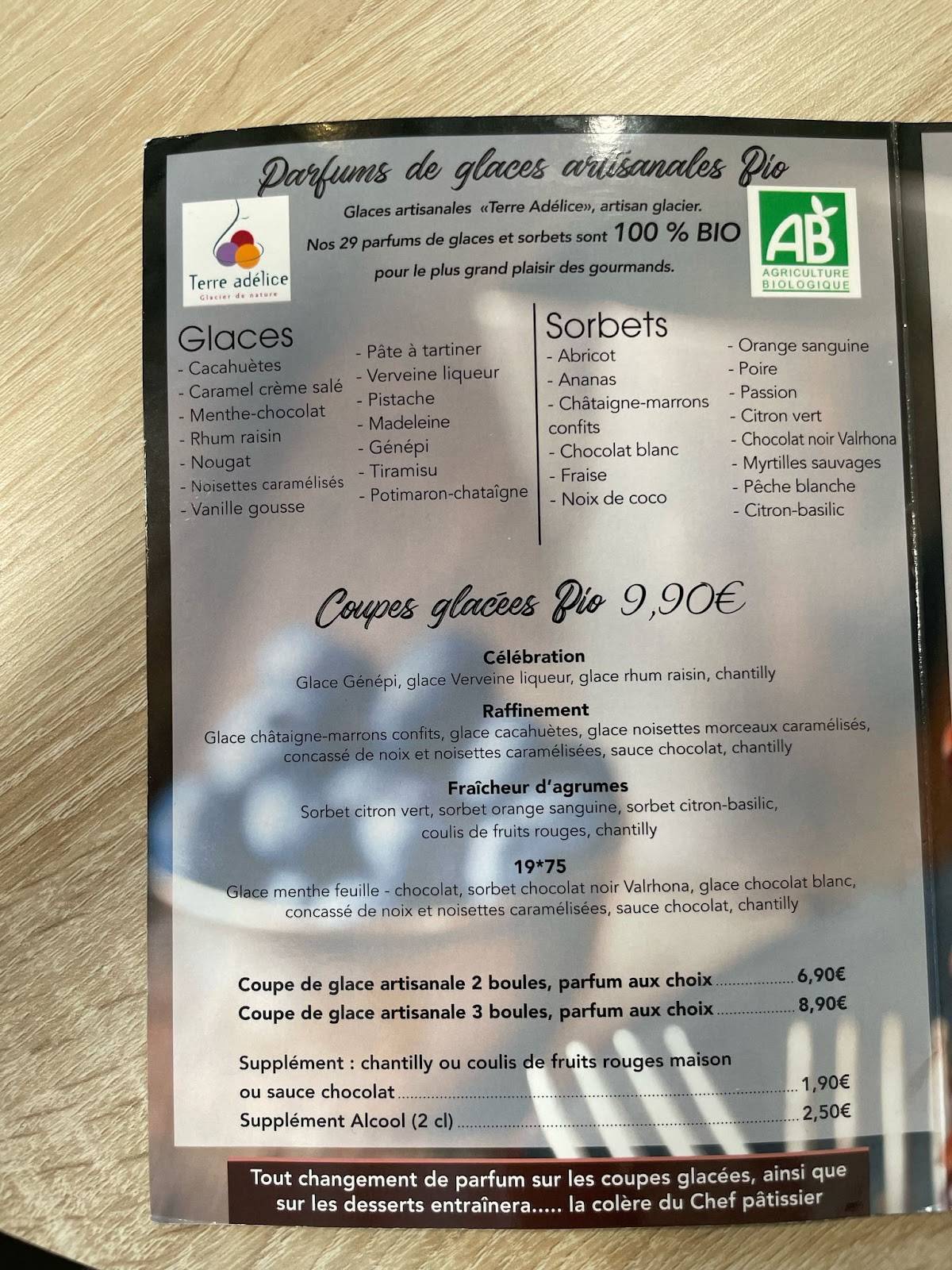 Menu de Le 1975 Restaurant